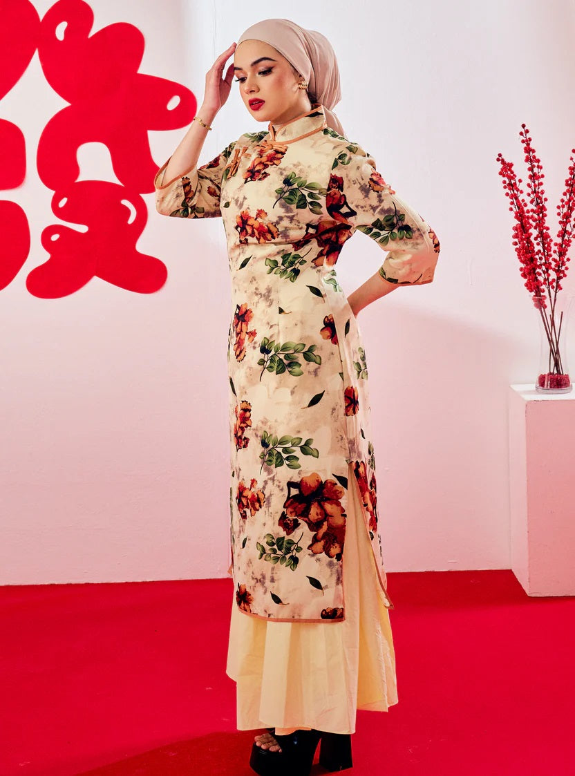 Cheongsam Midi Dress - FU TAI