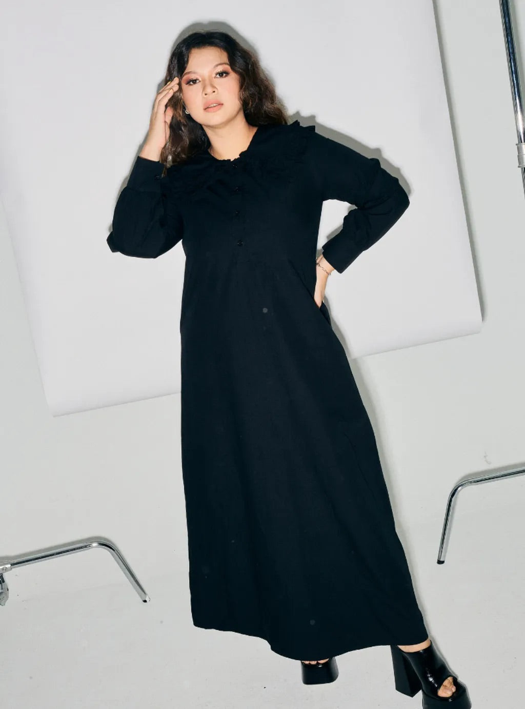 Marsya Cotton Long Sleeve Dress