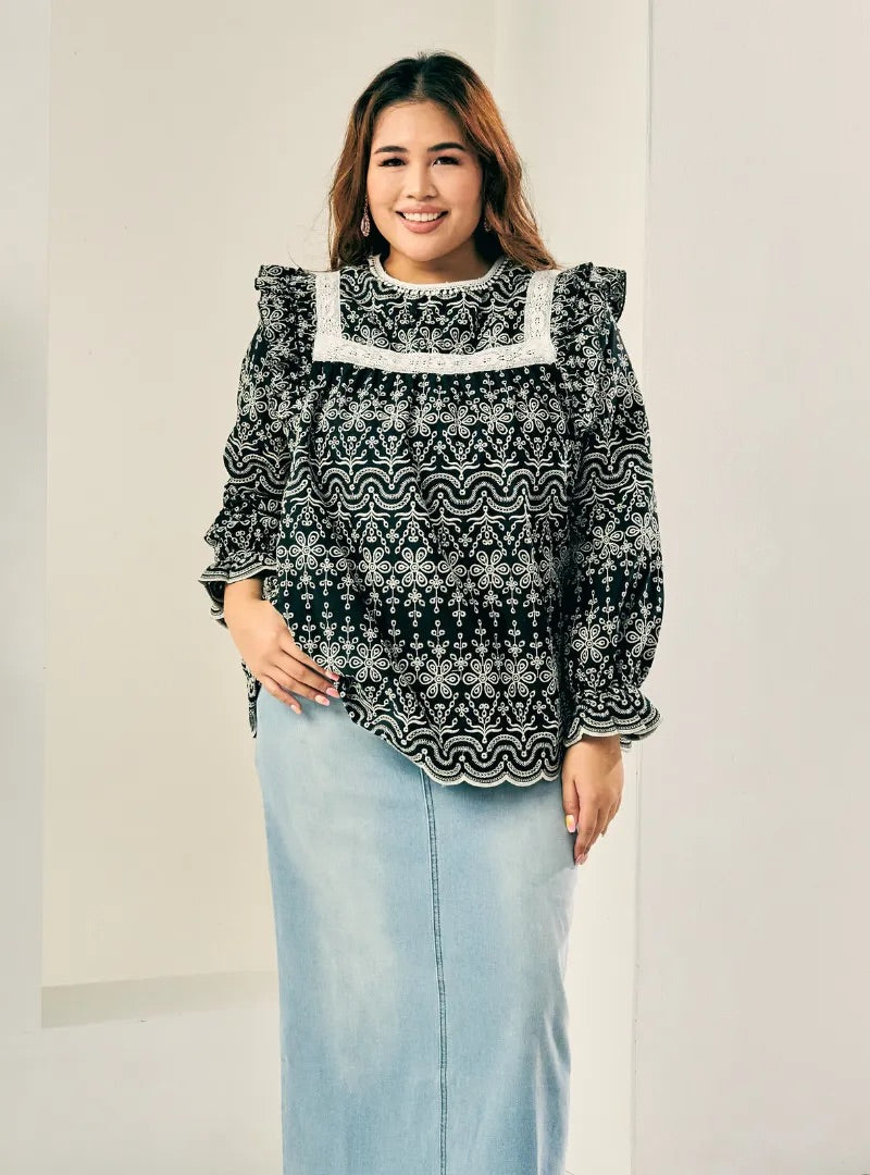 Atasan Miza Cotton Broderies Eyelet Top