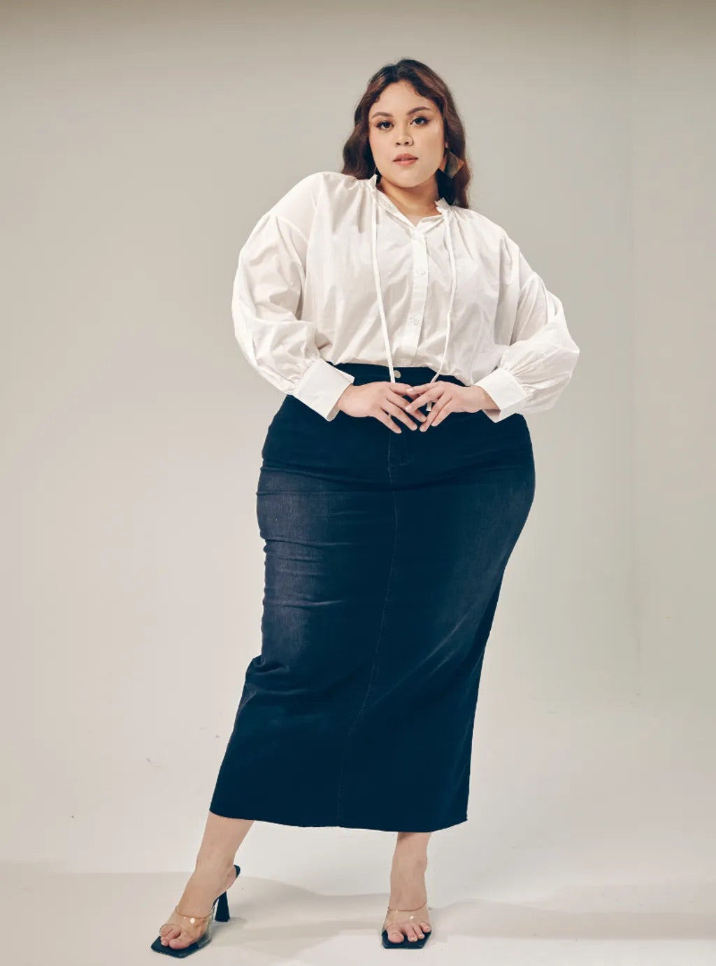 Rok Tasha Denim Long Skirt