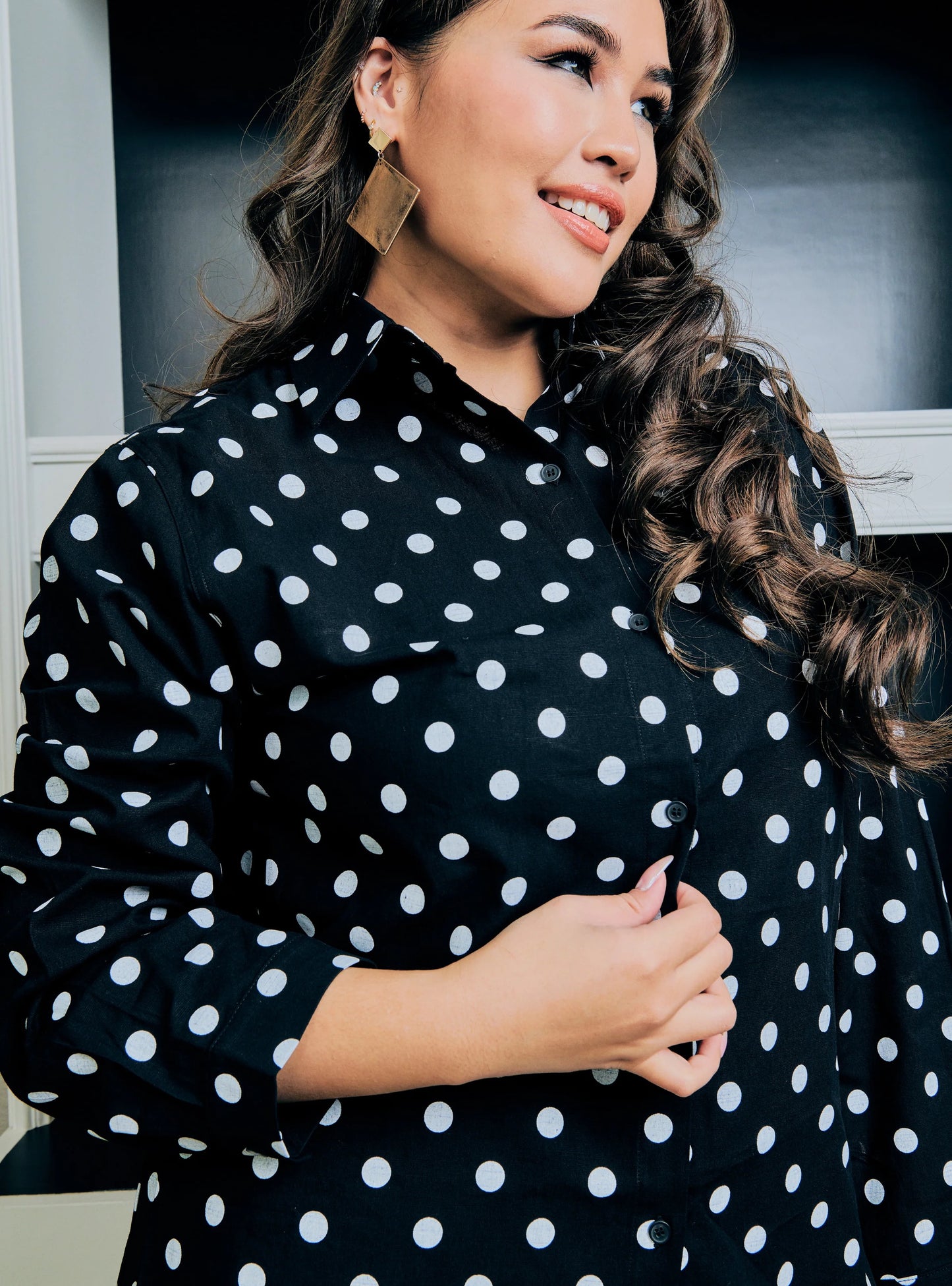 Kemeja Betty Dotted Shirt