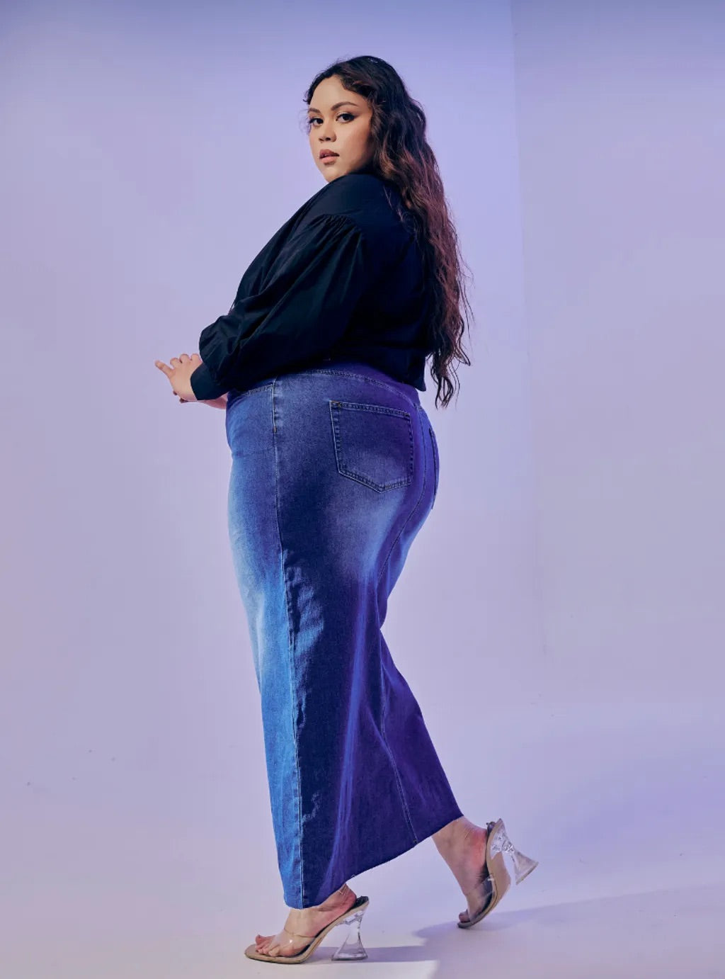 Rok Tasha Denim Long Skirt