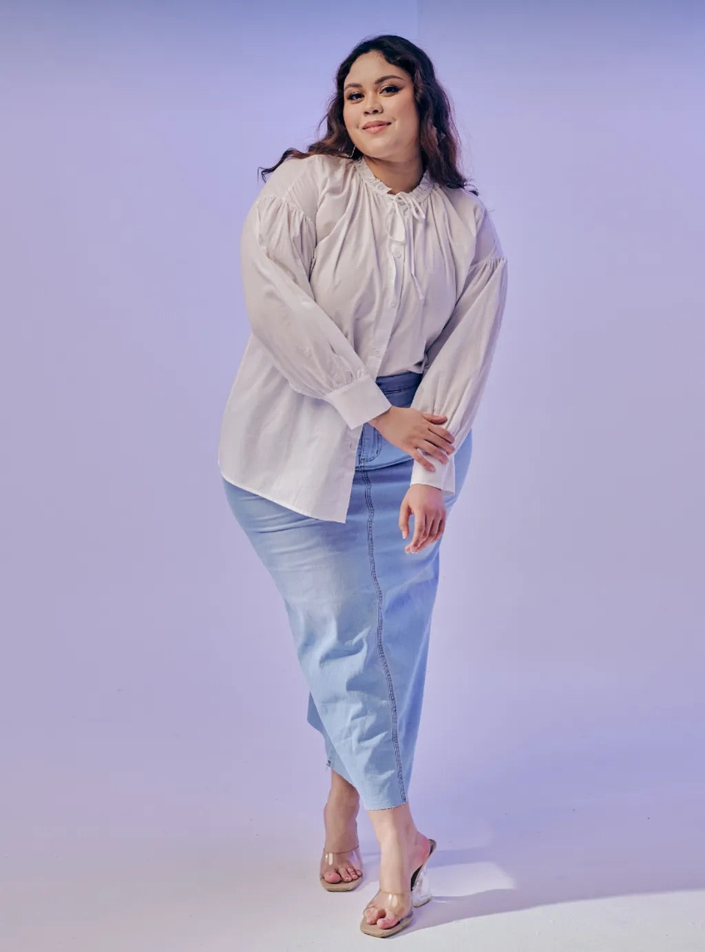 Rok Tasha Denim Long Skirt