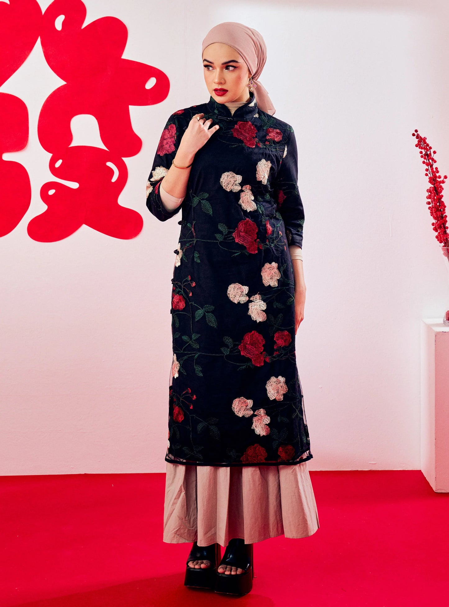 Cheongsam Midi Dress - LEI TAI