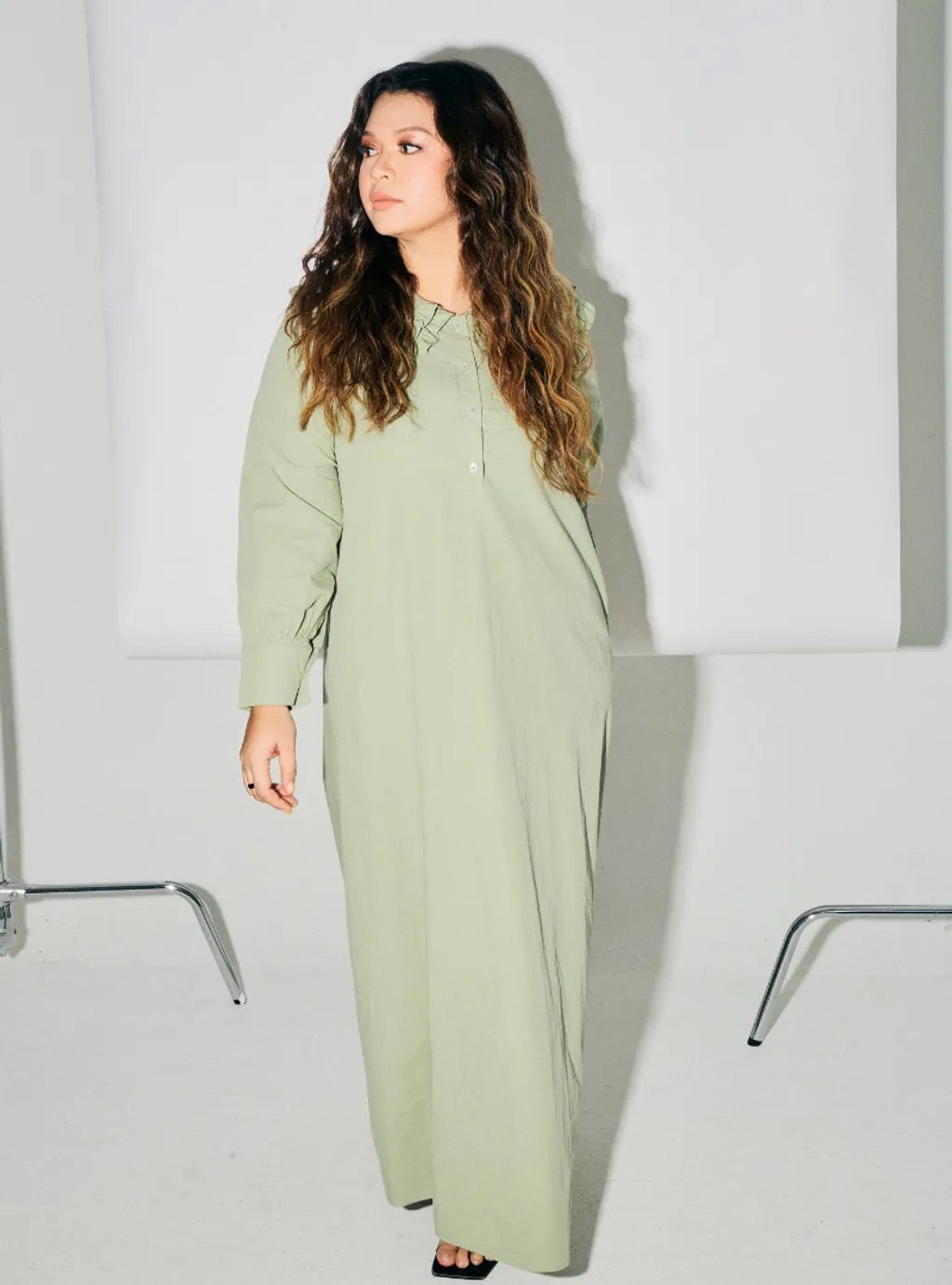 Marsya Cotton Long Sleeve Dress