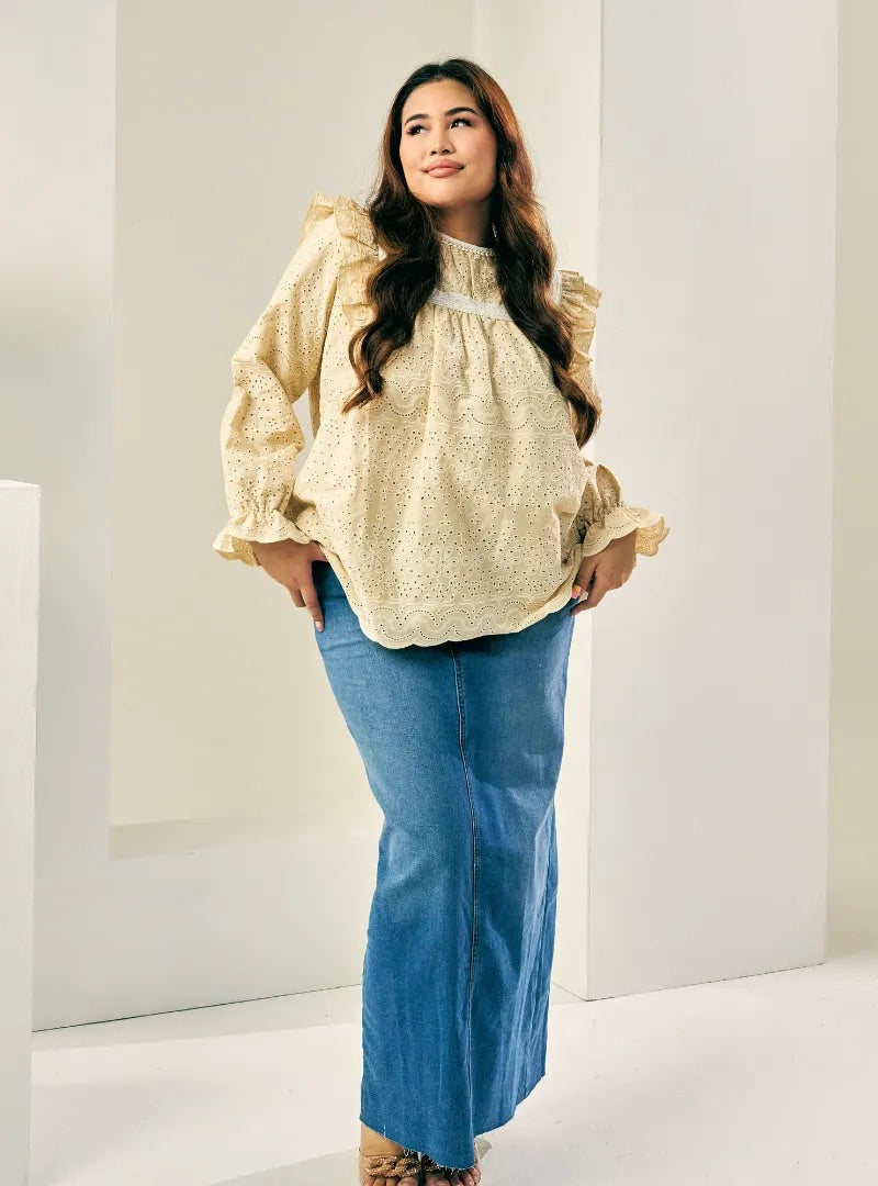 Atasan Miza Cotton Broderies Eyelet Top