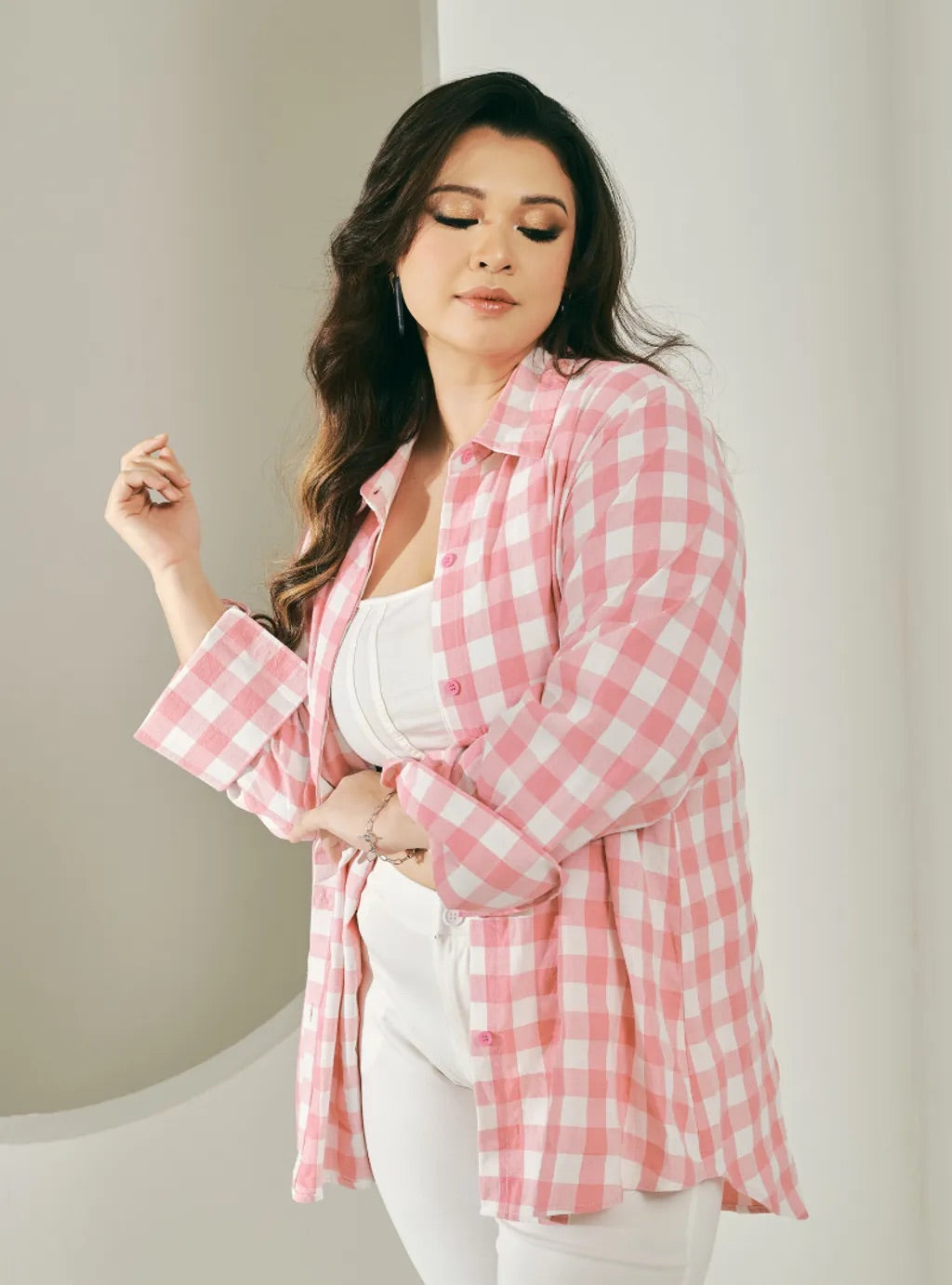 Kemeja Jennie Kotak - Kotak Oversize Shirt