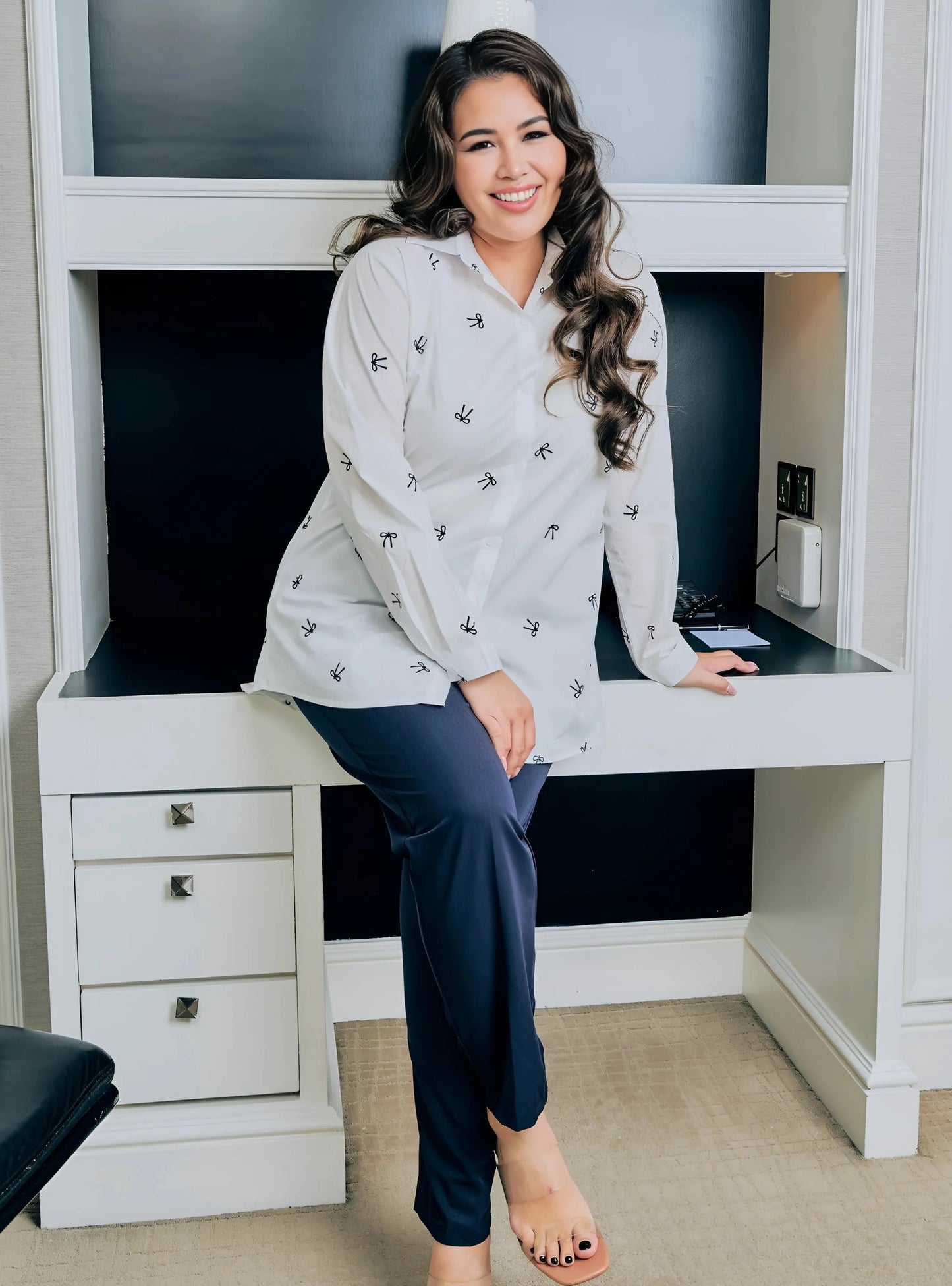 Kemeja Andrea Plain Ribbon