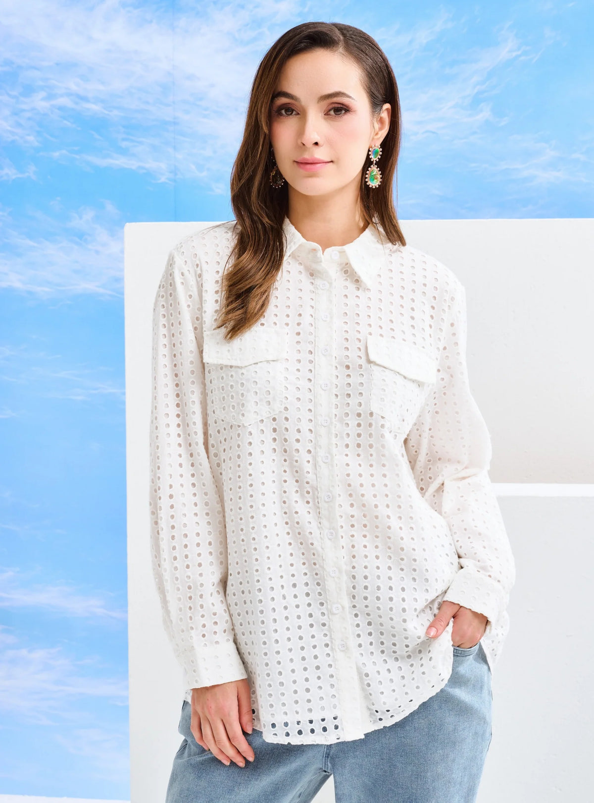 Kemeja Elodie Cotton Eyelet