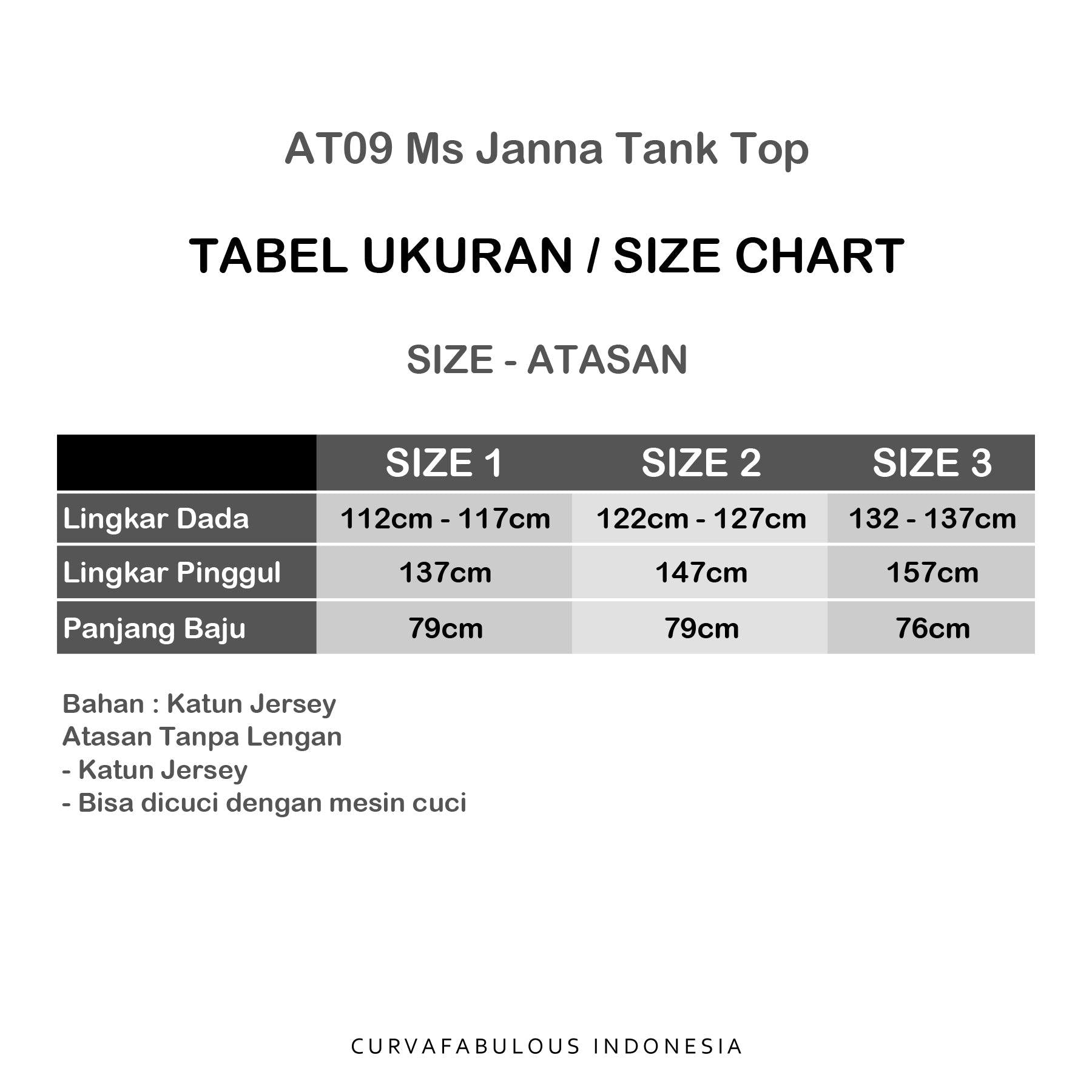 Curva Fabulous - At09 Ms Janna Tank Top - CURVA FABULOUS INDONESIA - kaos, tank top, tops - Shirts & Tops