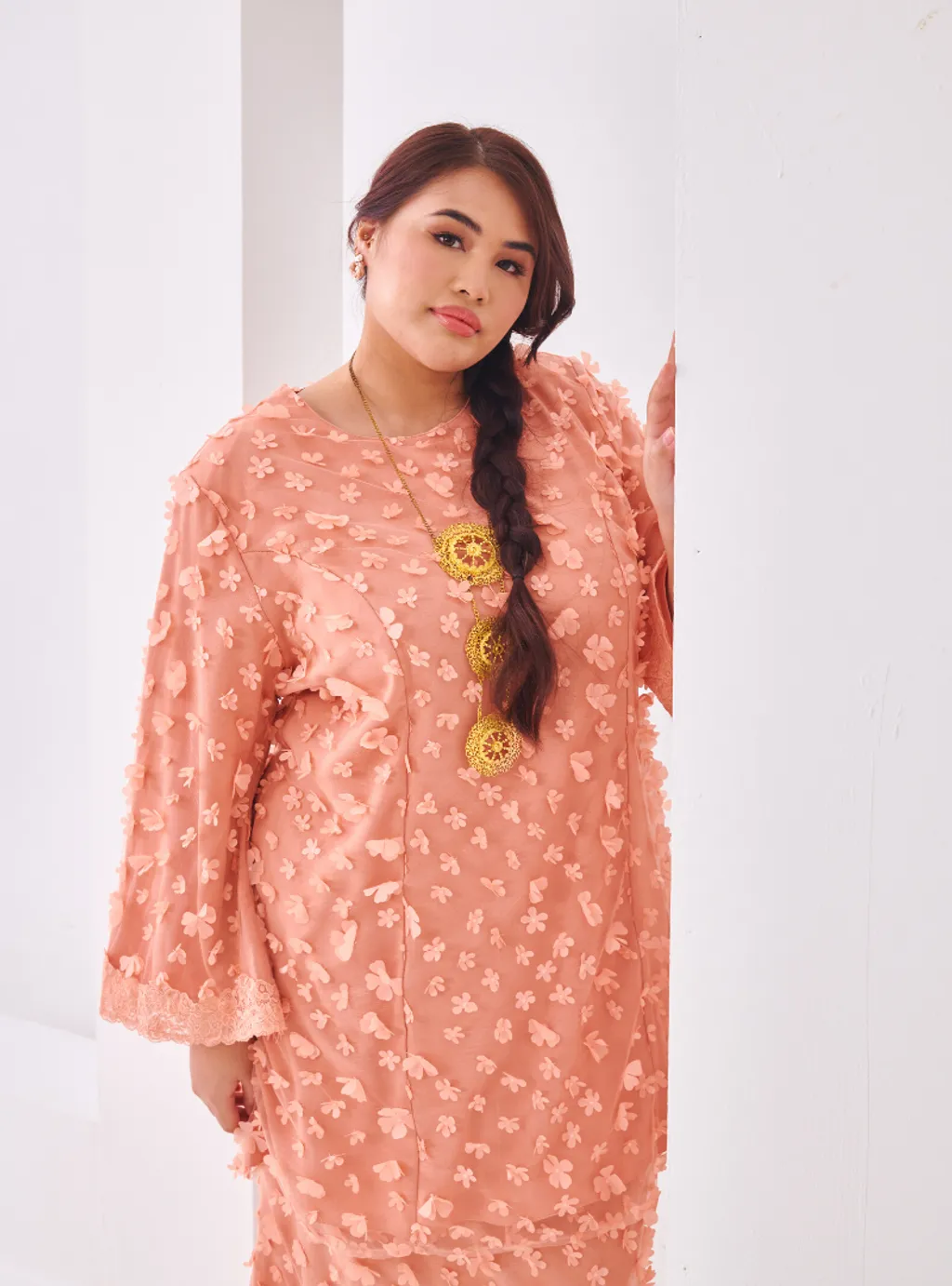 Setelan Tun Sharifah 3D Flower Lace Kurung