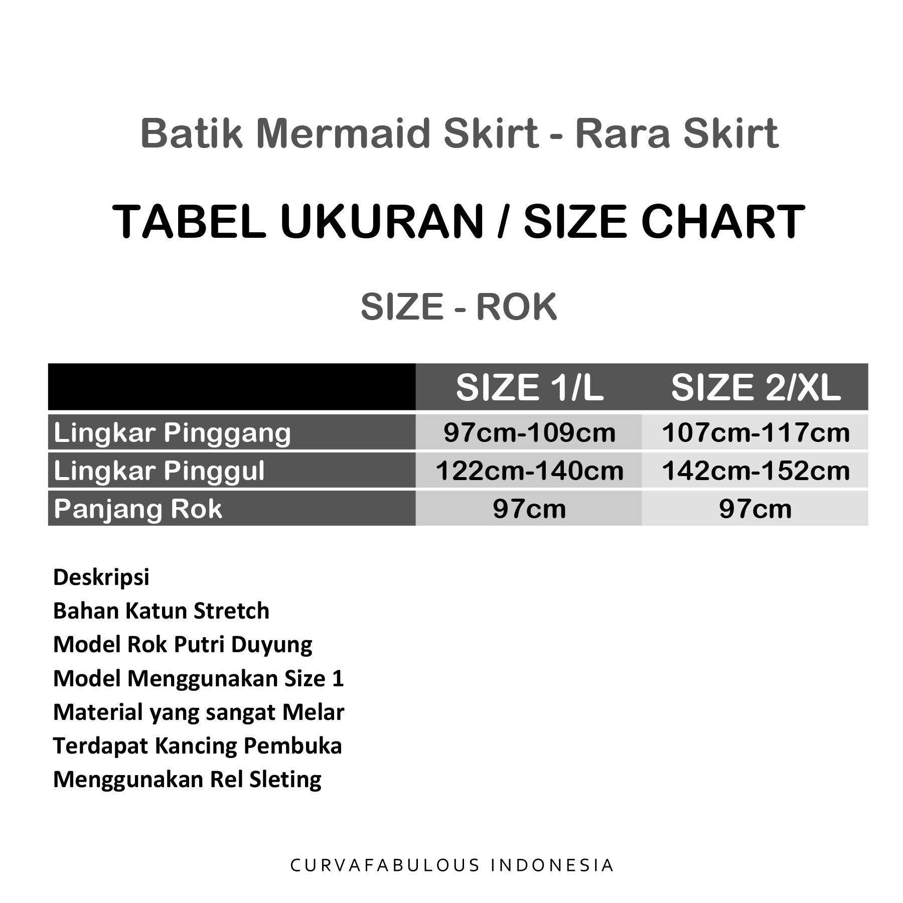Curva Fabulous - Batik Mermaid Rara Skirt - CURVA FABULOUS INDONESIA - batik, rok, skirt - Long Skirts