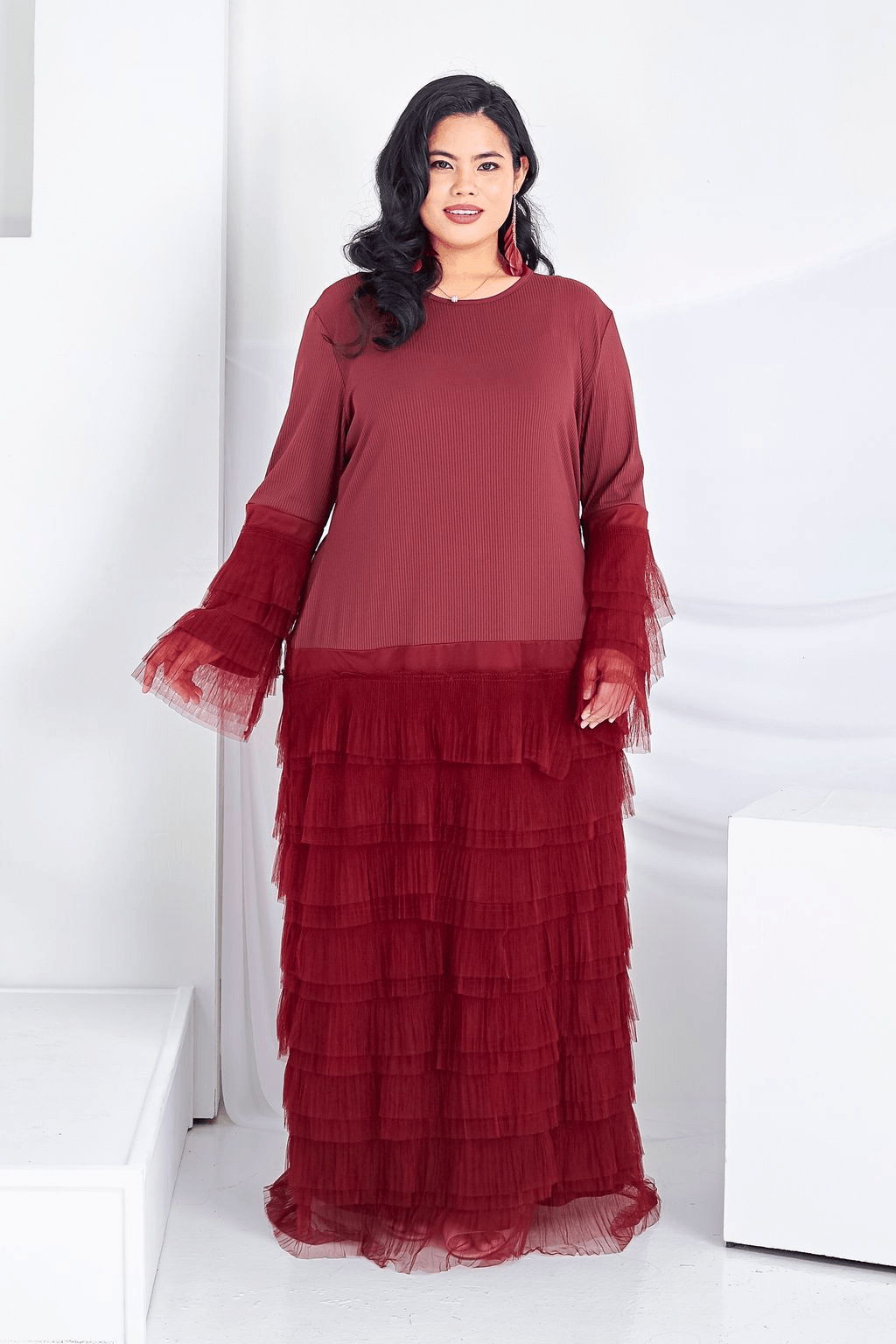 Curva Fabulous - Bellerina Tulle Layered Maxi Dress - CURVA FABULOUS INDONESIA - cotton, dress, knit, sale, tutu - Dresses