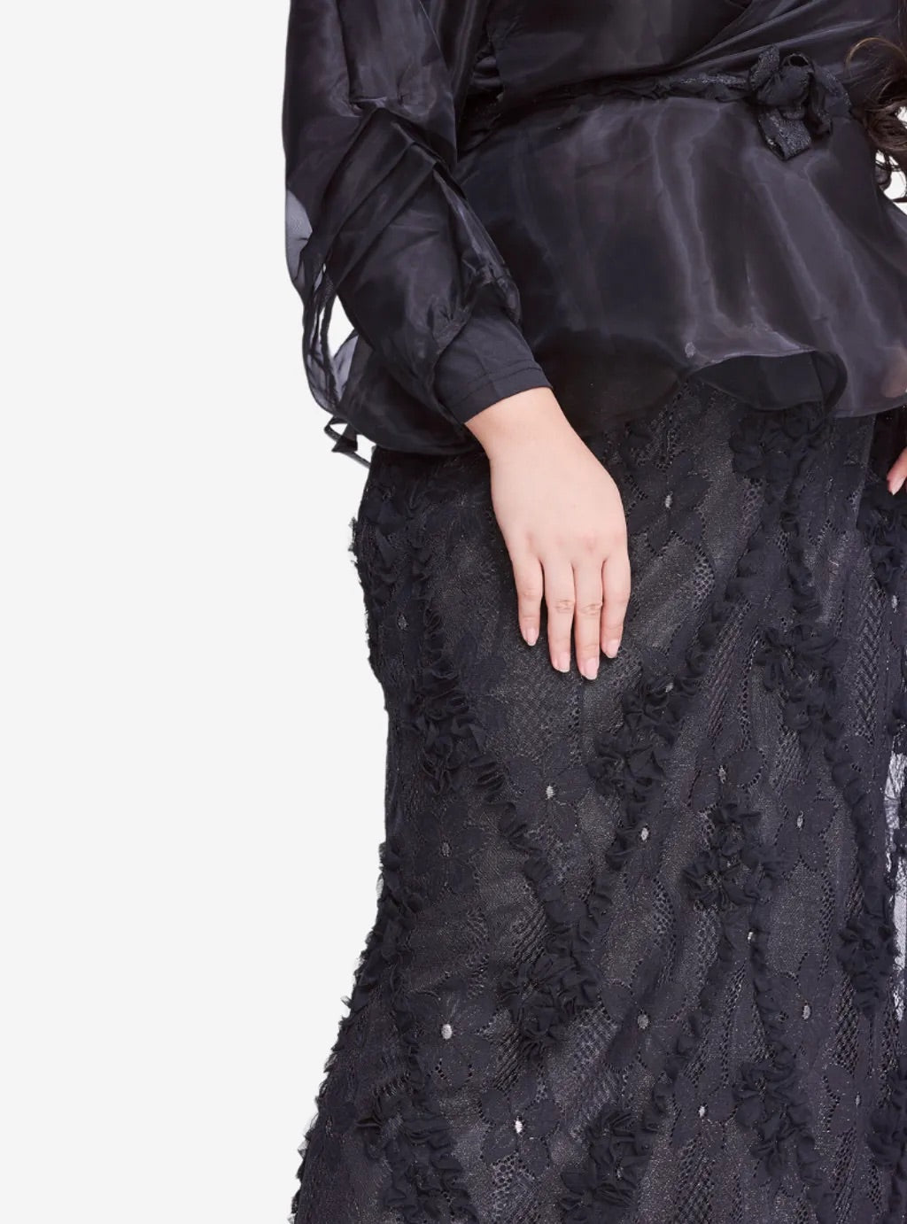 Curva Fabulous - Setelan Puff Sleeve Organza Lace - CURVA FABULOUS INDONESIA - Outfit Sets