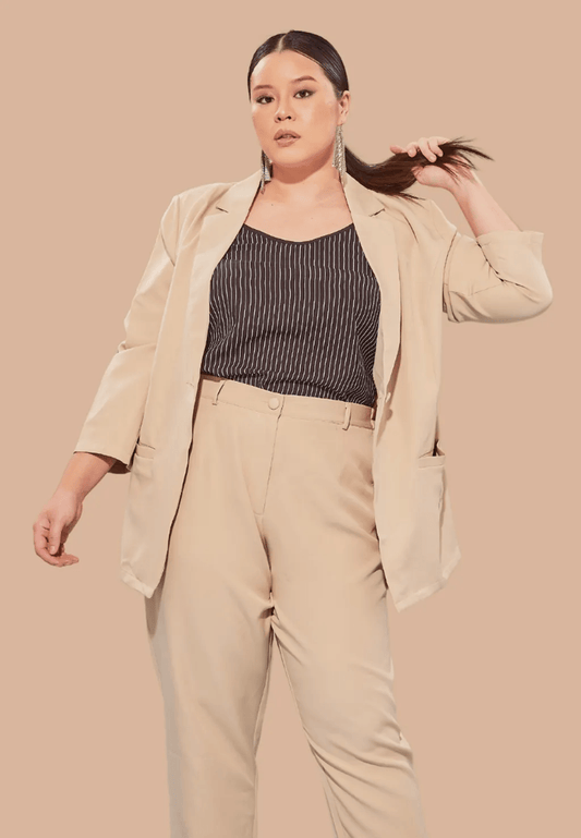 Curva Fabulous - Atasan Blazer - Nude Pink Series - CURVA FABULOUS INDONESIA -  - Shirts & Tops