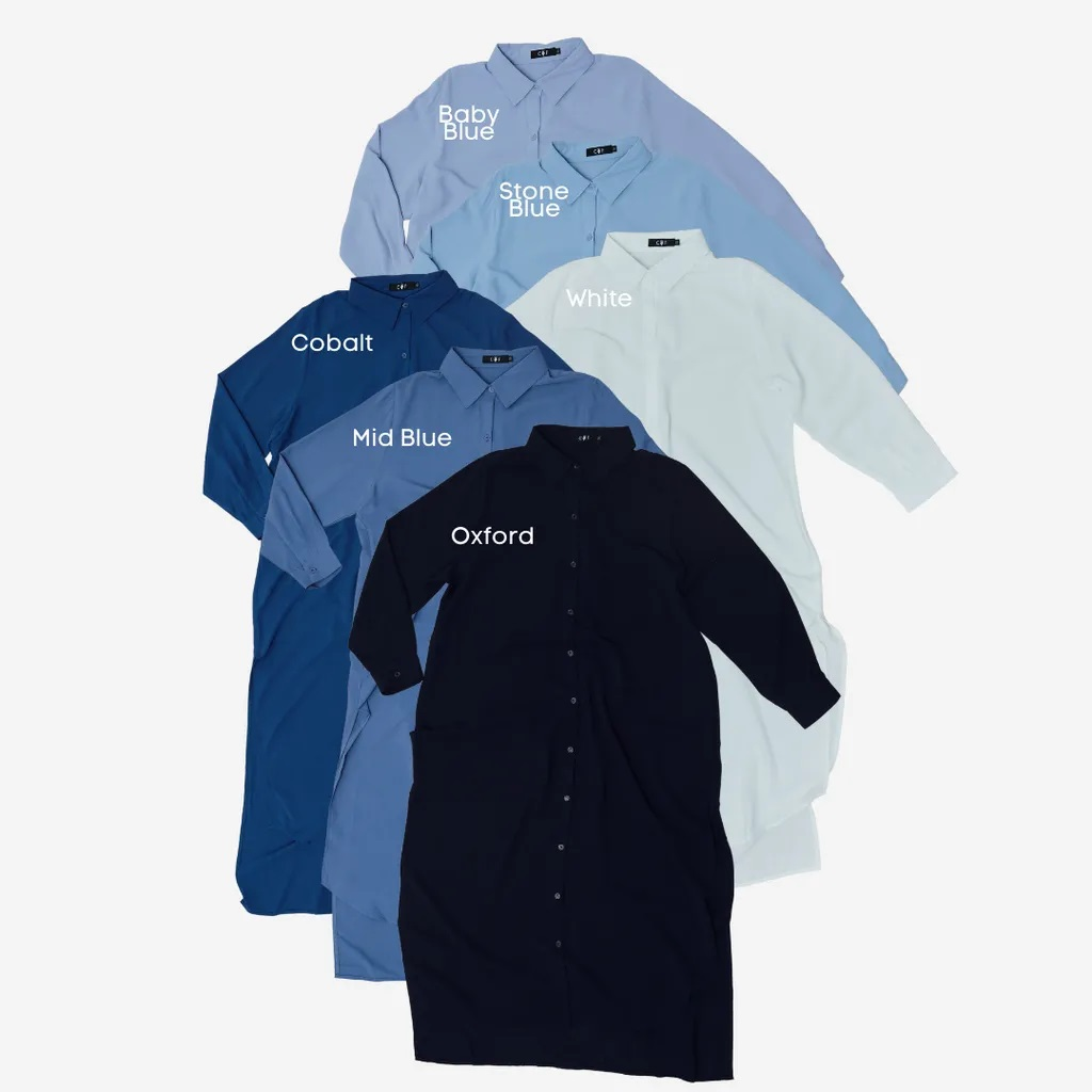 Curva Fabulous - Oversized Shirt Dress - Bloo Palette Series - CURVA FABULOUS INDONESIA - Dresses