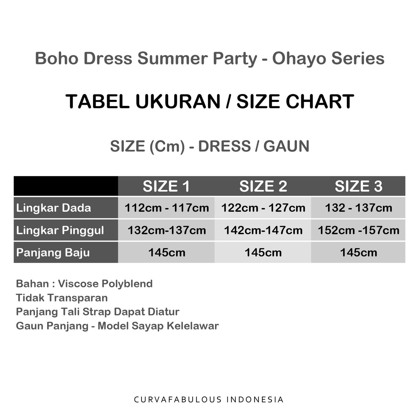 Curva Fabulous - Boho Dress Summer Party - Ohayo Series - CURVA FABULOUS INDONESIA - boho, dress, Viscose - Dresses