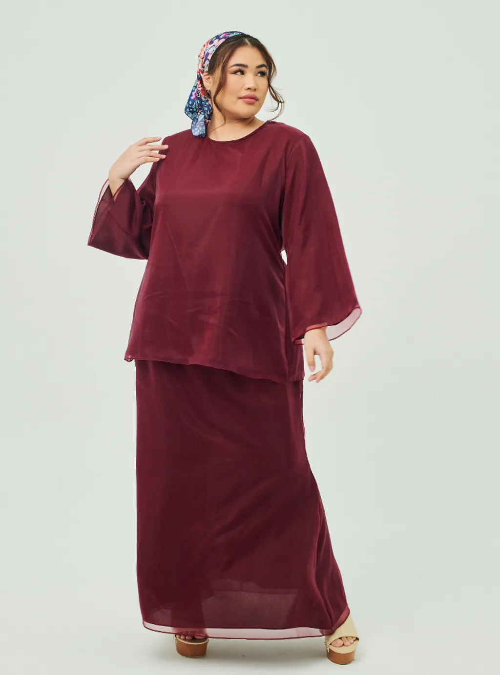 Setelan Tun Aminah Organza Basic Kurung