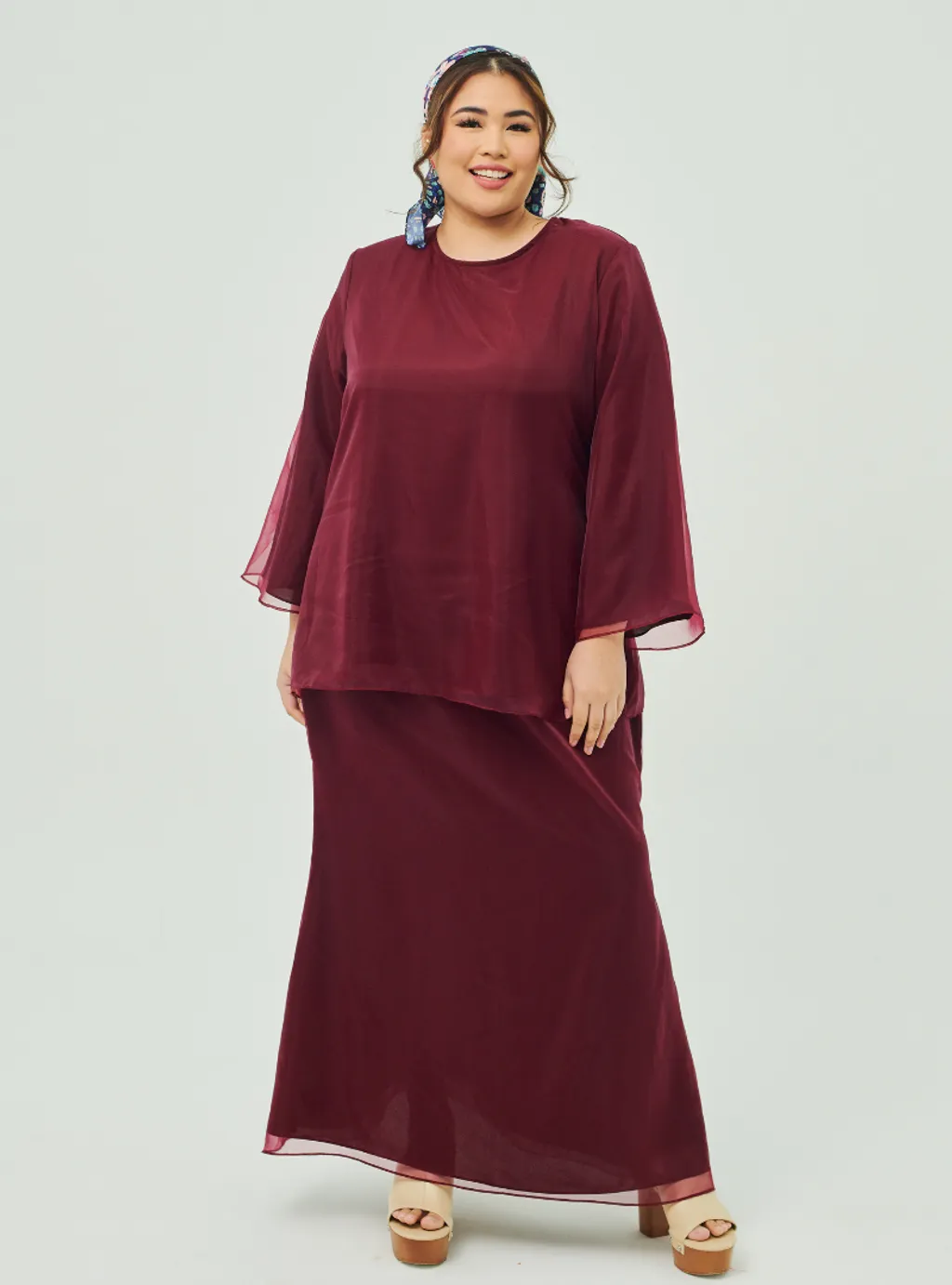 Setelan Tun Aminah Organza Basic Kurung