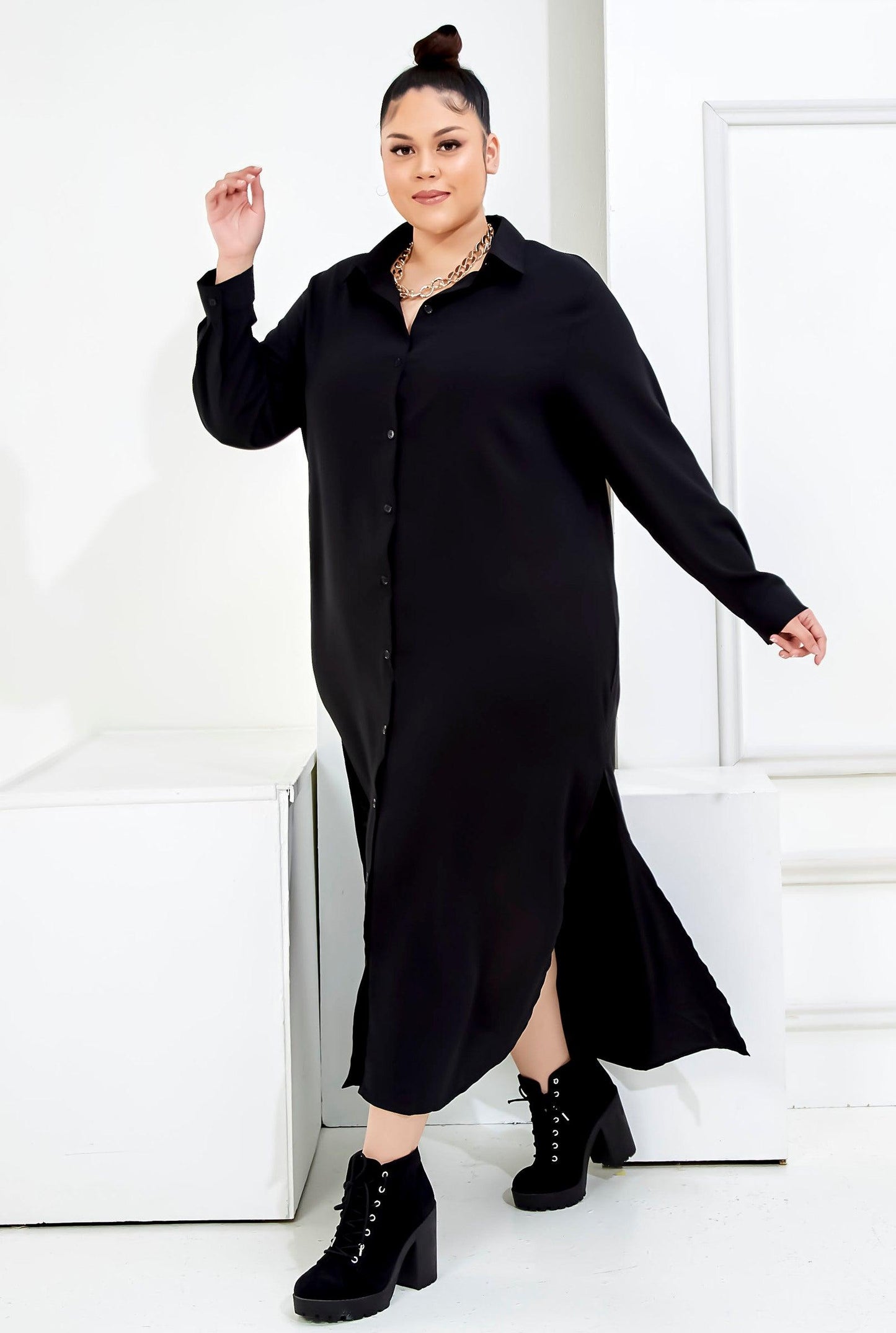 Curva Fabulous - Curva Bf Shirt Dress - Nude Palette Series - CURVA FABULOUS INDONESIA - casual, dress, formal, nude, shirt dress, Viscose, work wear - Dresses