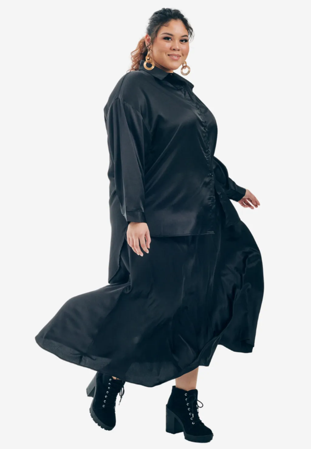 Curva Fabulous - Rok Executive Essentials Satin Skirt - CURVA FABULOUS INDONESIA - Long Skirts