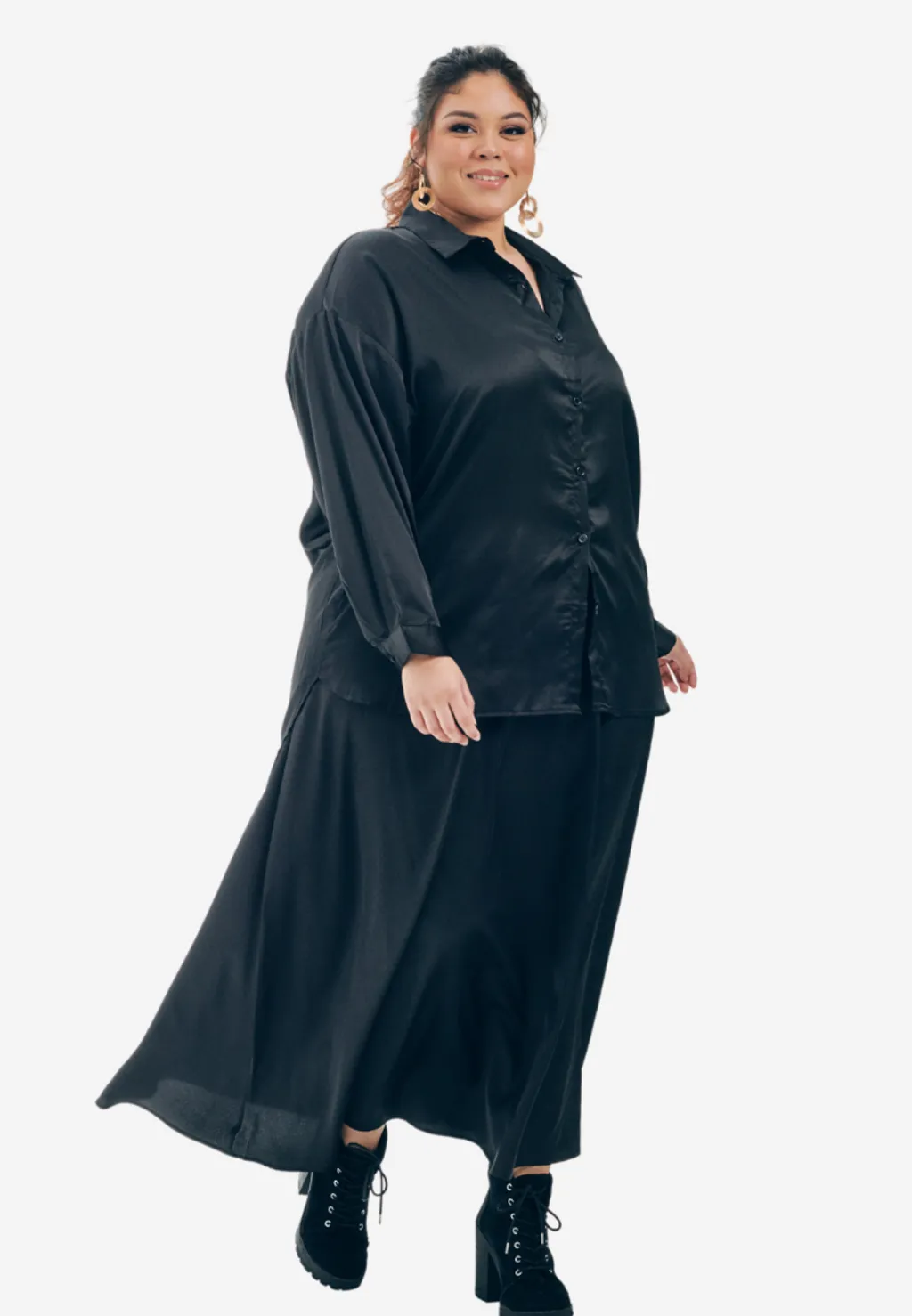 Curva Fabulous - Rok Executive Essentials Satin Skirt - CURVA FABULOUS INDONESIA - Long Skirts