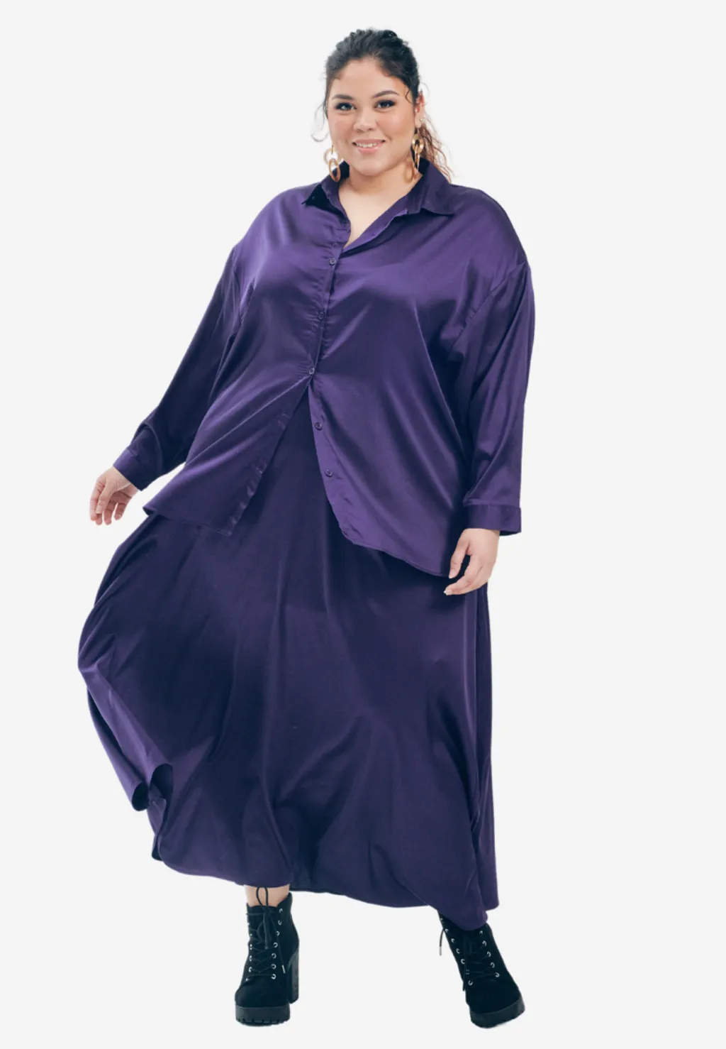 Curva Fabulous - Rok Executive Essentials Satin Skirt - CURVA FABULOUS INDONESIA - Long Skirts