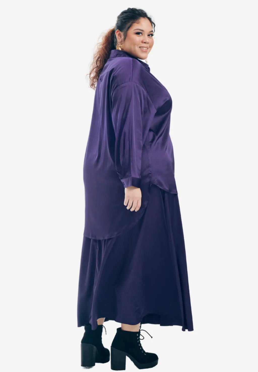 Curva Fabulous - Rok Executive Essentials Satin Skirt - CURVA FABULOUS INDONESIA - Long Skirts