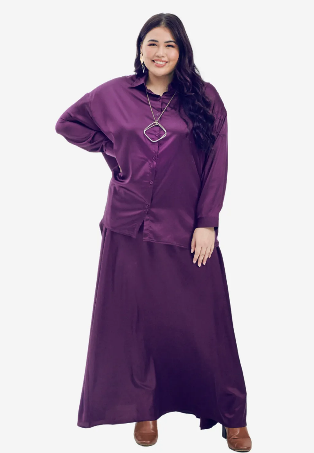 Curva Fabulous - Rok Executive Essentials Satin Skirt - CURVA FABULOUS INDONESIA - Long Skirts