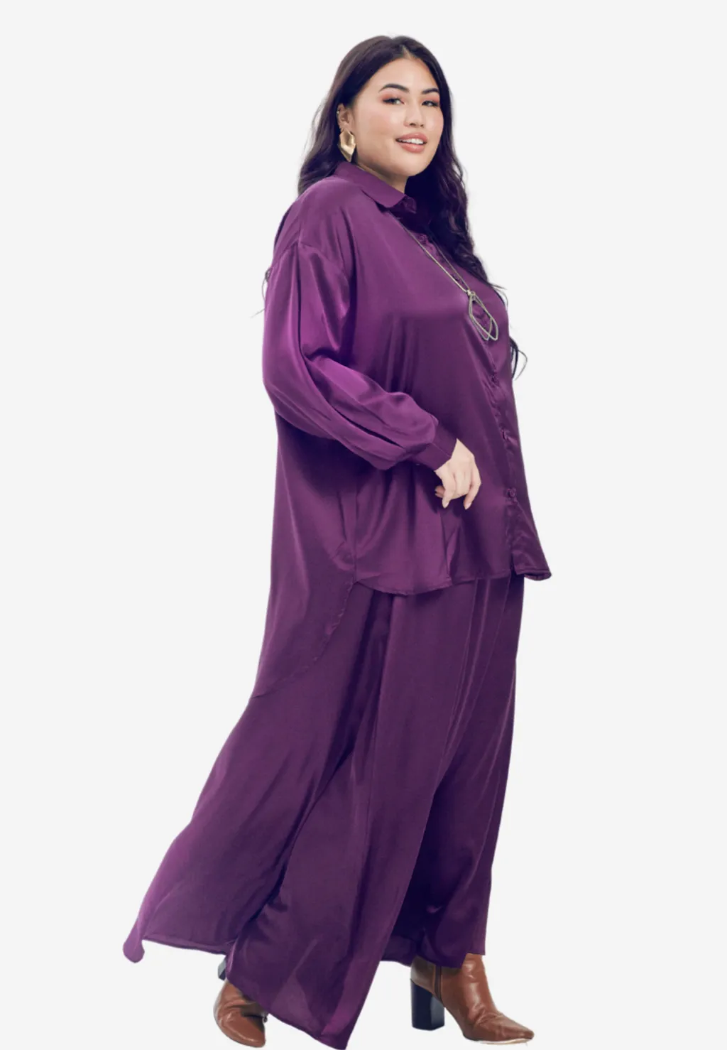 Curva Fabulous - Rok Executive Essentials Satin Skirt - CURVA FABULOUS INDONESIA - Long Skirts