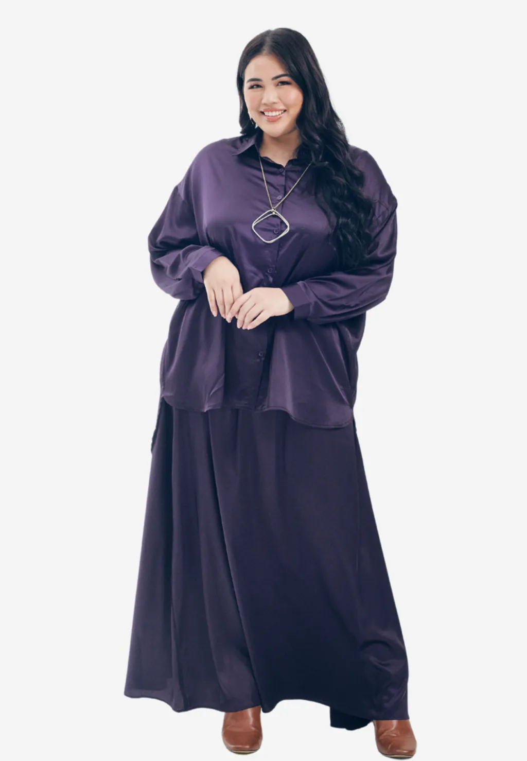 Curva Fabulous - Rok Executive Essentials Satin Skirt - CURVA FABULOUS INDONESIA - Long Skirts