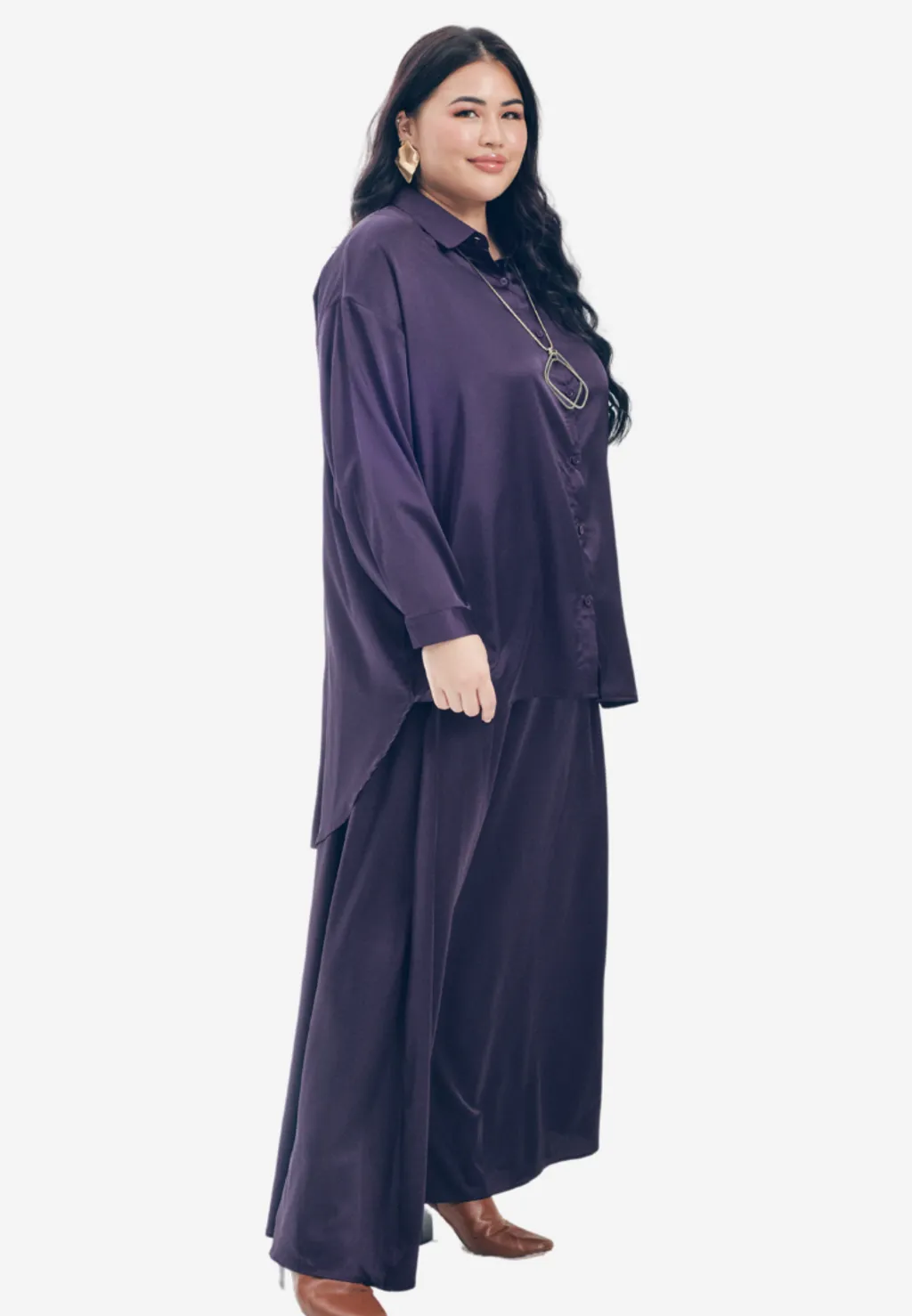 Curva Fabulous - Rok Executive Essentials Satin Skirt - CURVA FABULOUS INDONESIA - Long Skirts