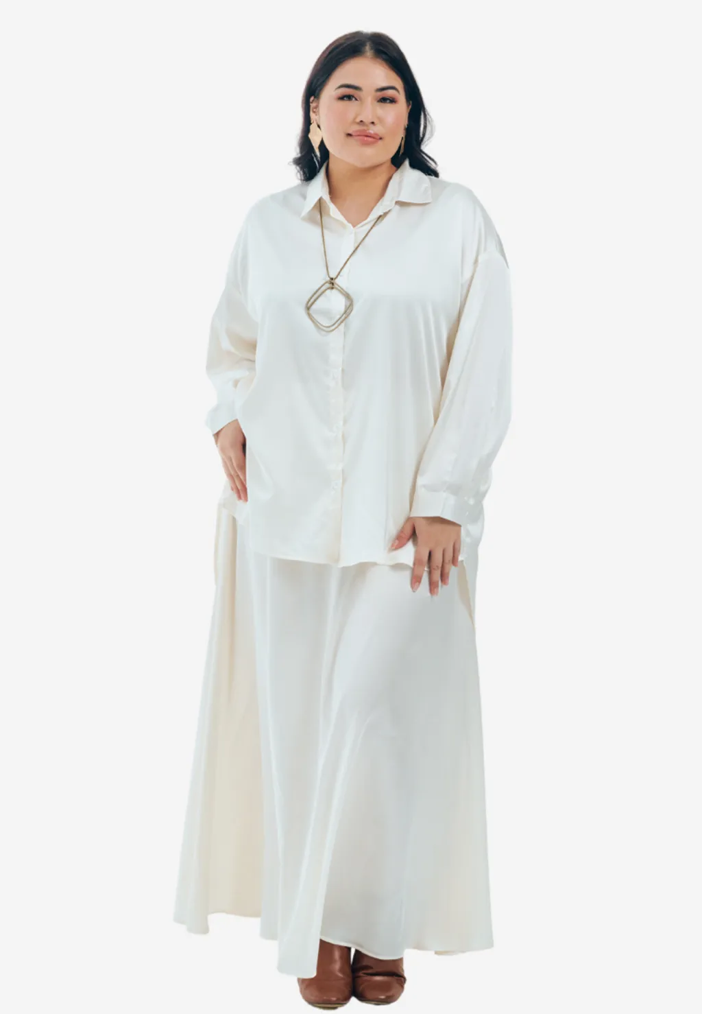 Curva Fabulous - Rok Executive Essentials Satin Skirt - CURVA FABULOUS INDONESIA - Long Skirts