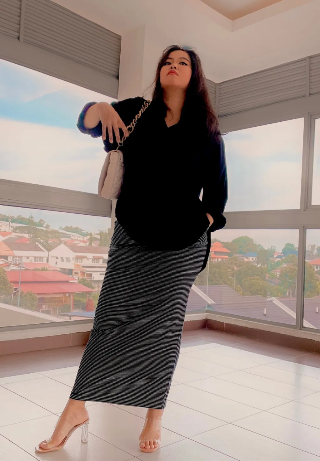 Curva Fabulous - Kemeja Mandarin Collar Shirt - Summer Series - CURVA FABULOUS INDONESIA - Shirts & Tops