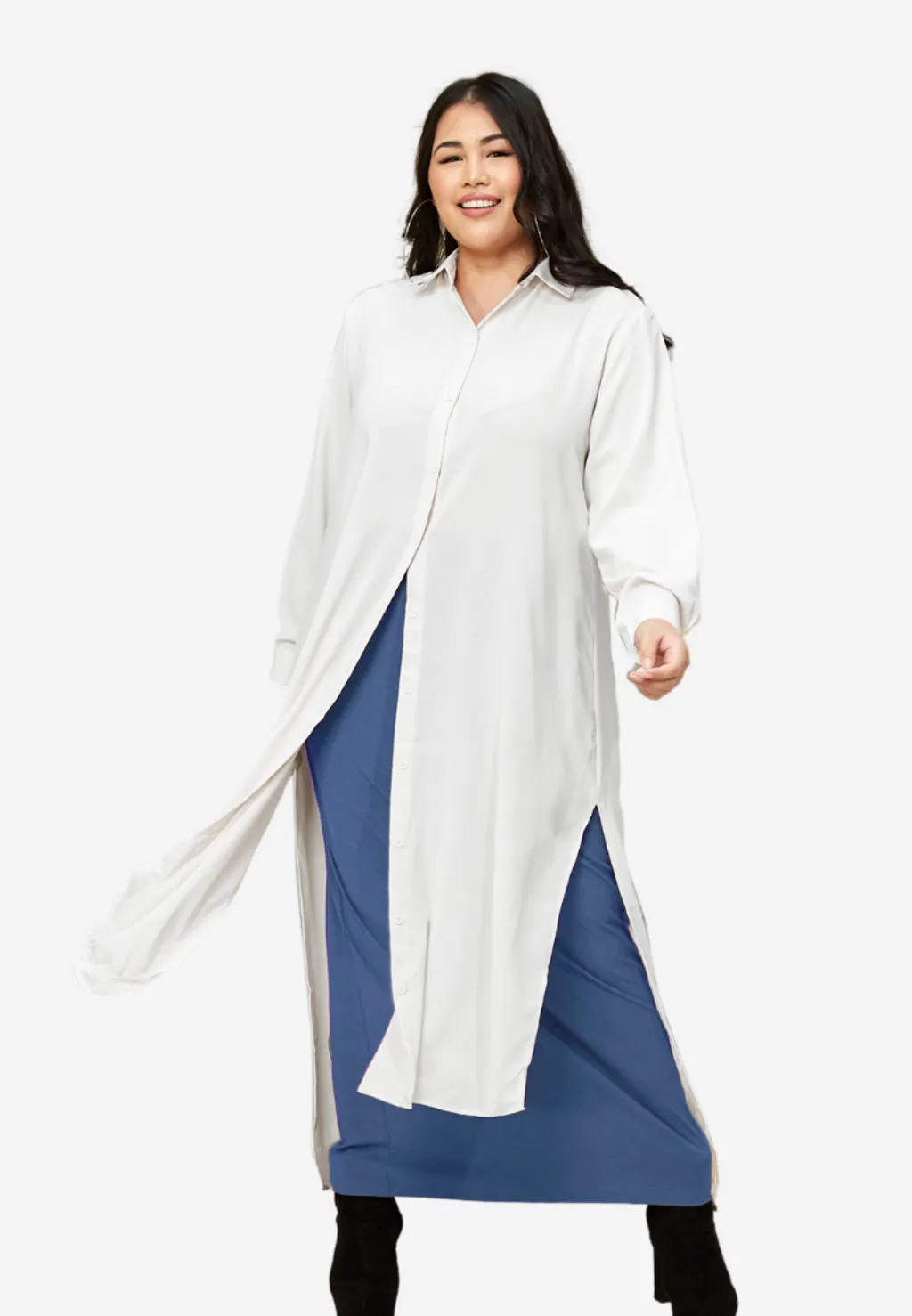 Curva Fabulous - Oversized Shirt Dress - Bloo Palette Series - CURVA FABULOUS INDONESIA - Dresses