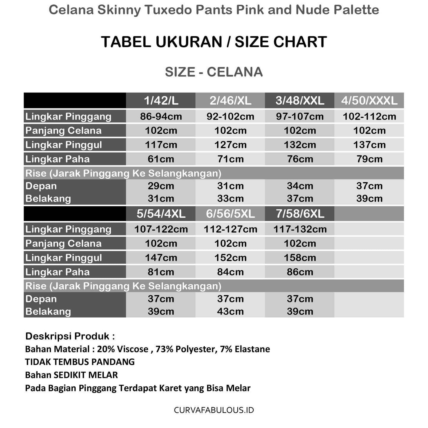 Celana Skinny Tuxedo Pants - Nude Pink Series