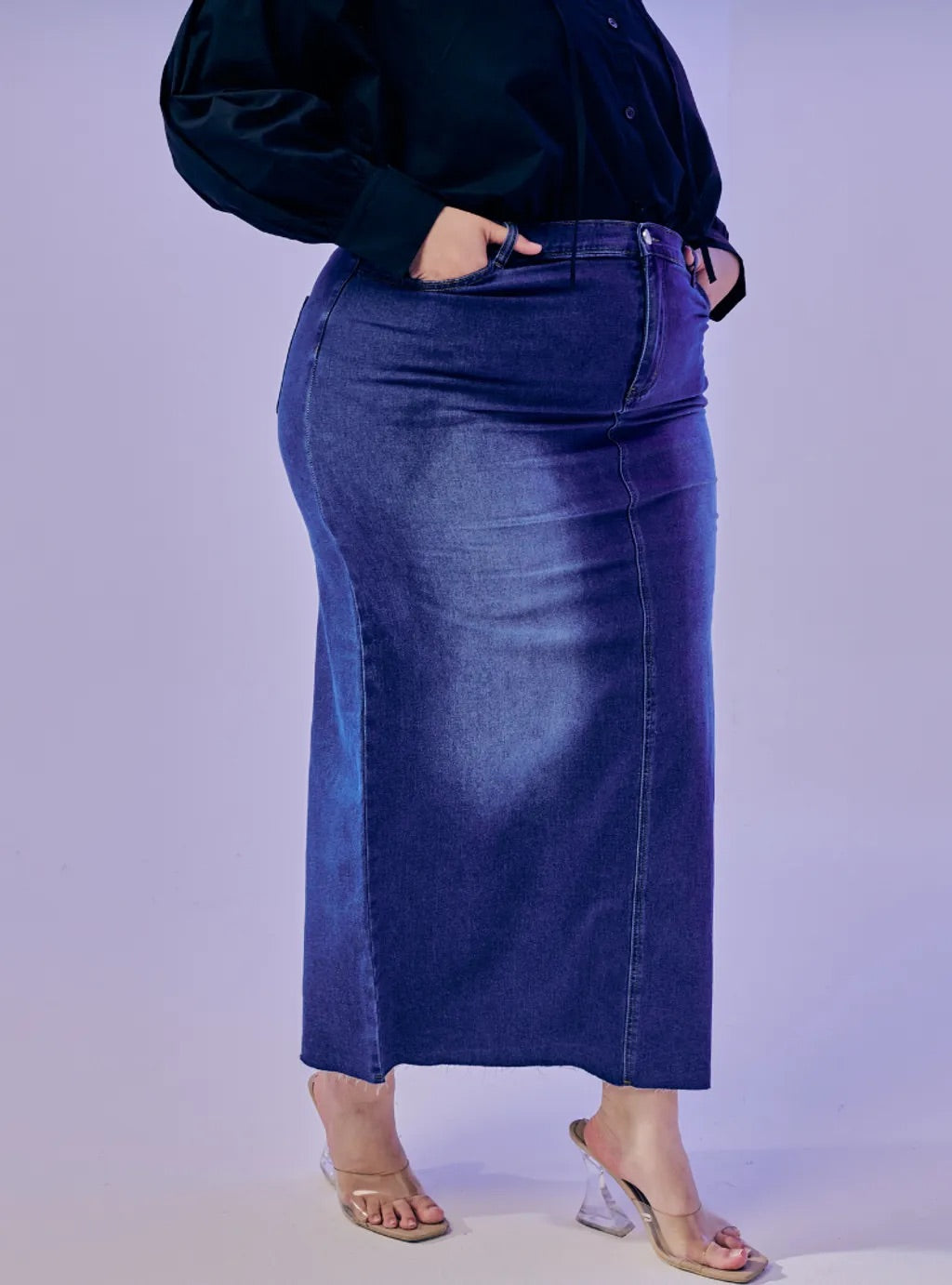 Rok Tasha Denim Long Skirt