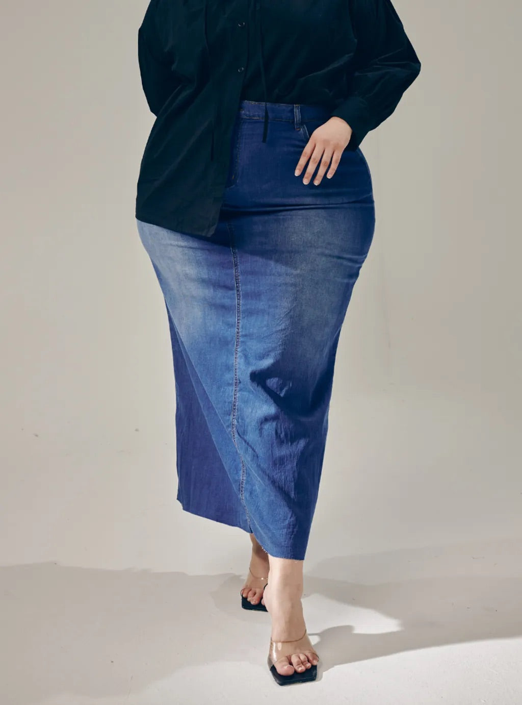 Rok Tasha Denim Long Skirt