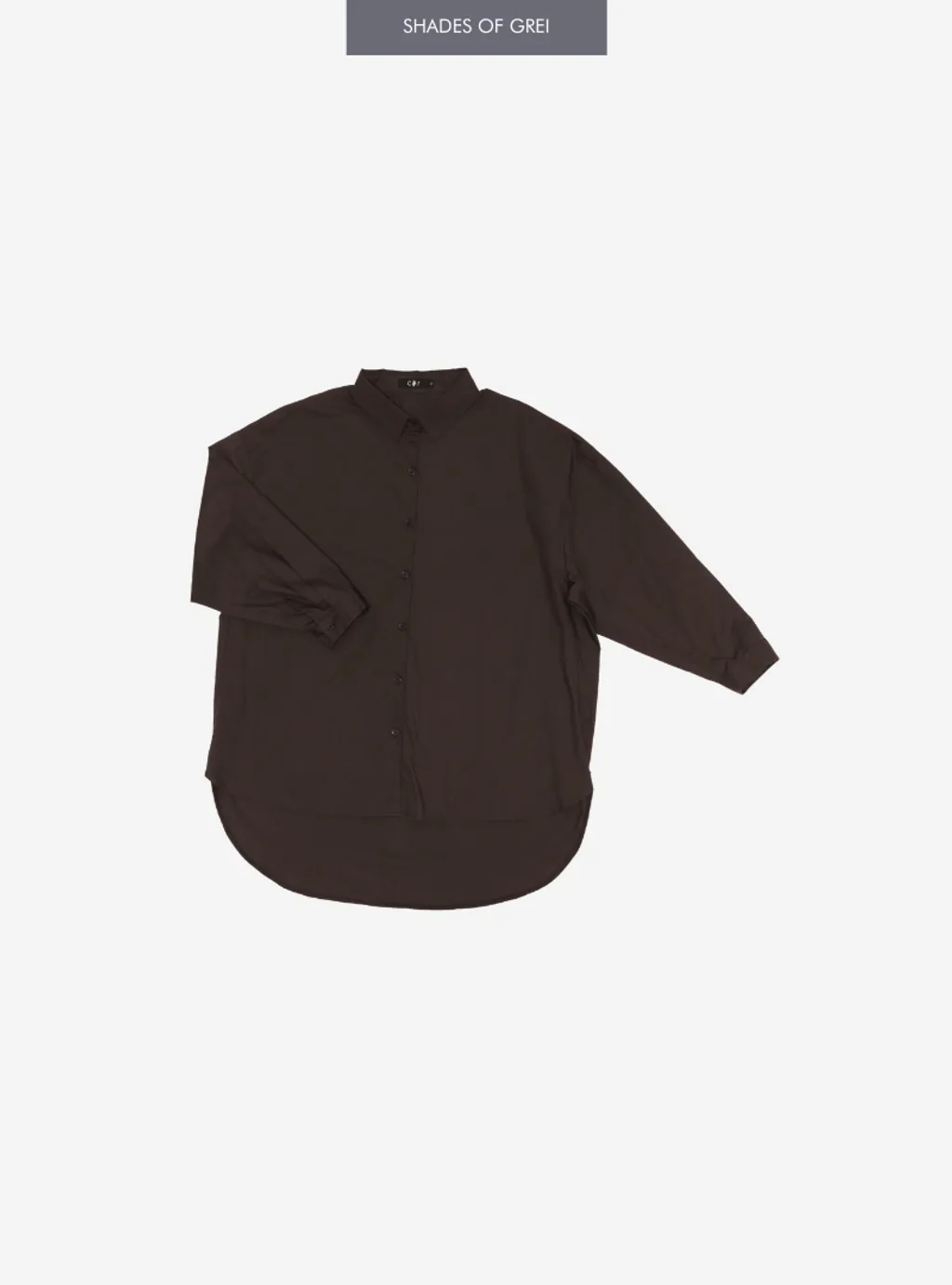 Curva Fabulous - Kemeja Dropped Shoulder Oversize Shirt - Shades Of Grey - CURVA FABULOUS INDONESIA - Shirts & Tops