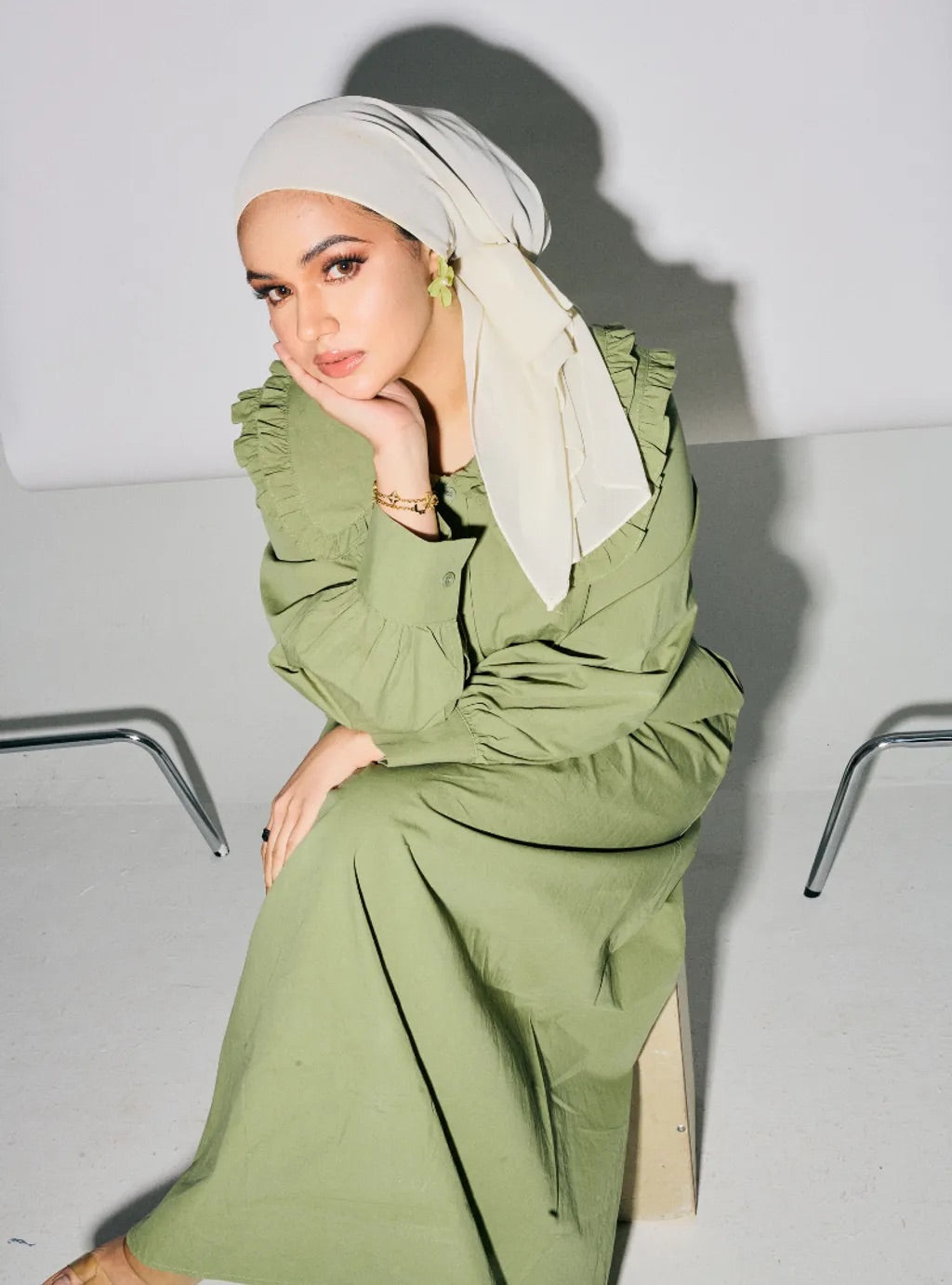 Marsya Cotton Long Sleeve Dress