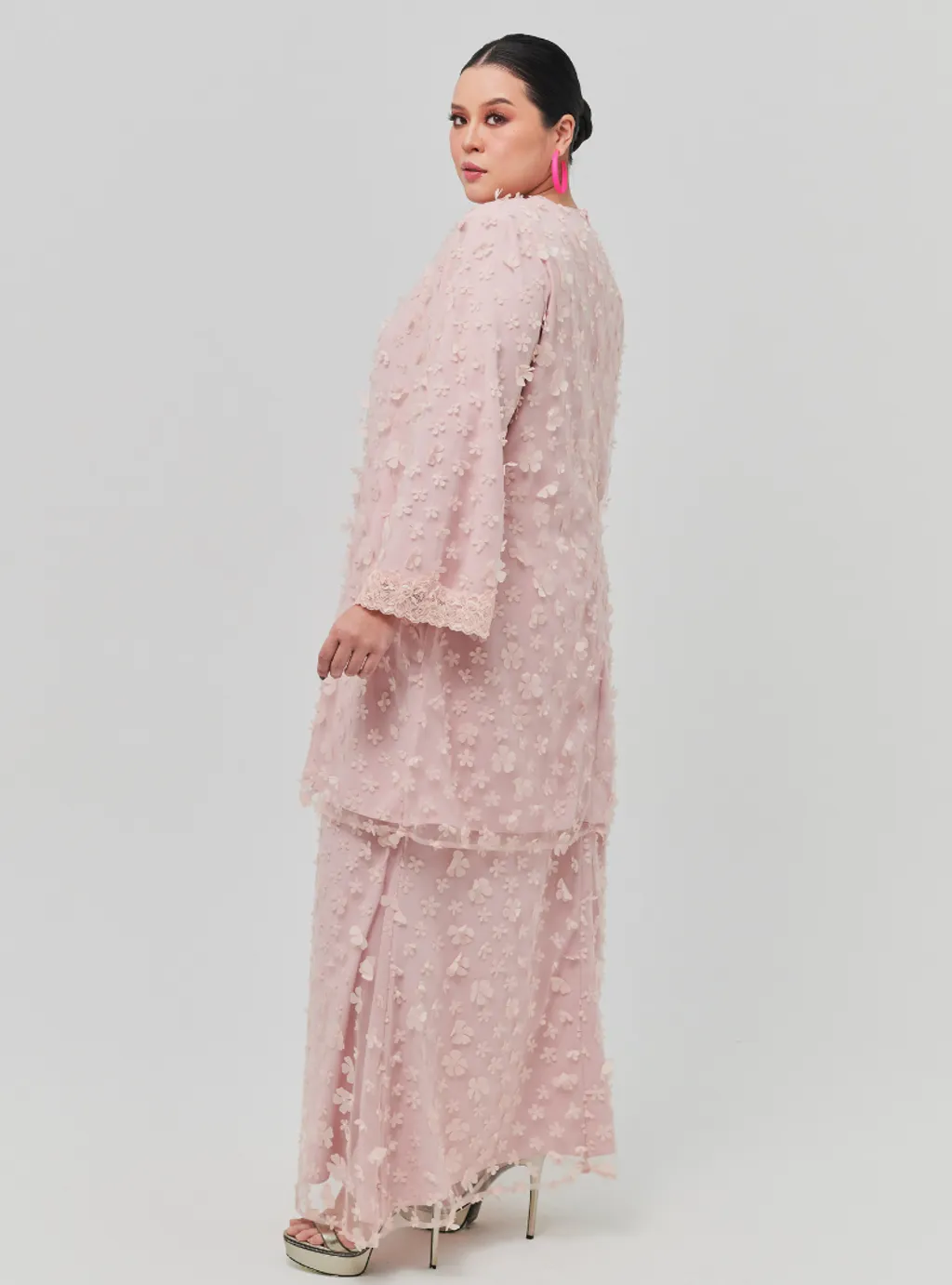 Setelan Tun Sharifah 3D Flower Lace Kurung