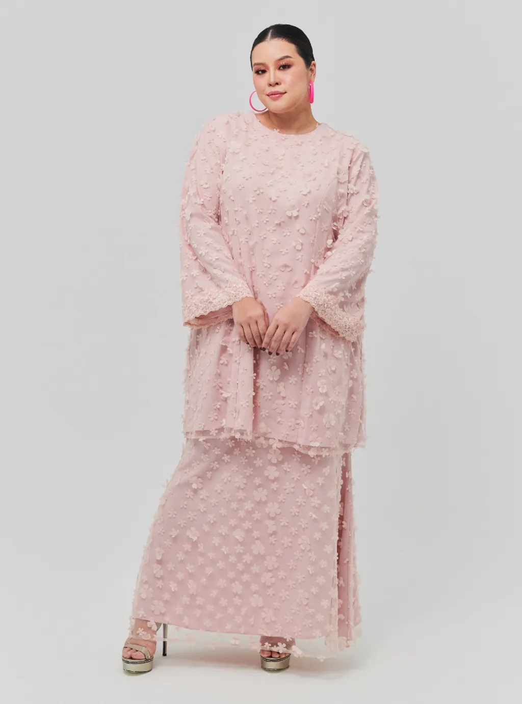 Setelan Tun Sharifah 3D Flower Lace Kurung