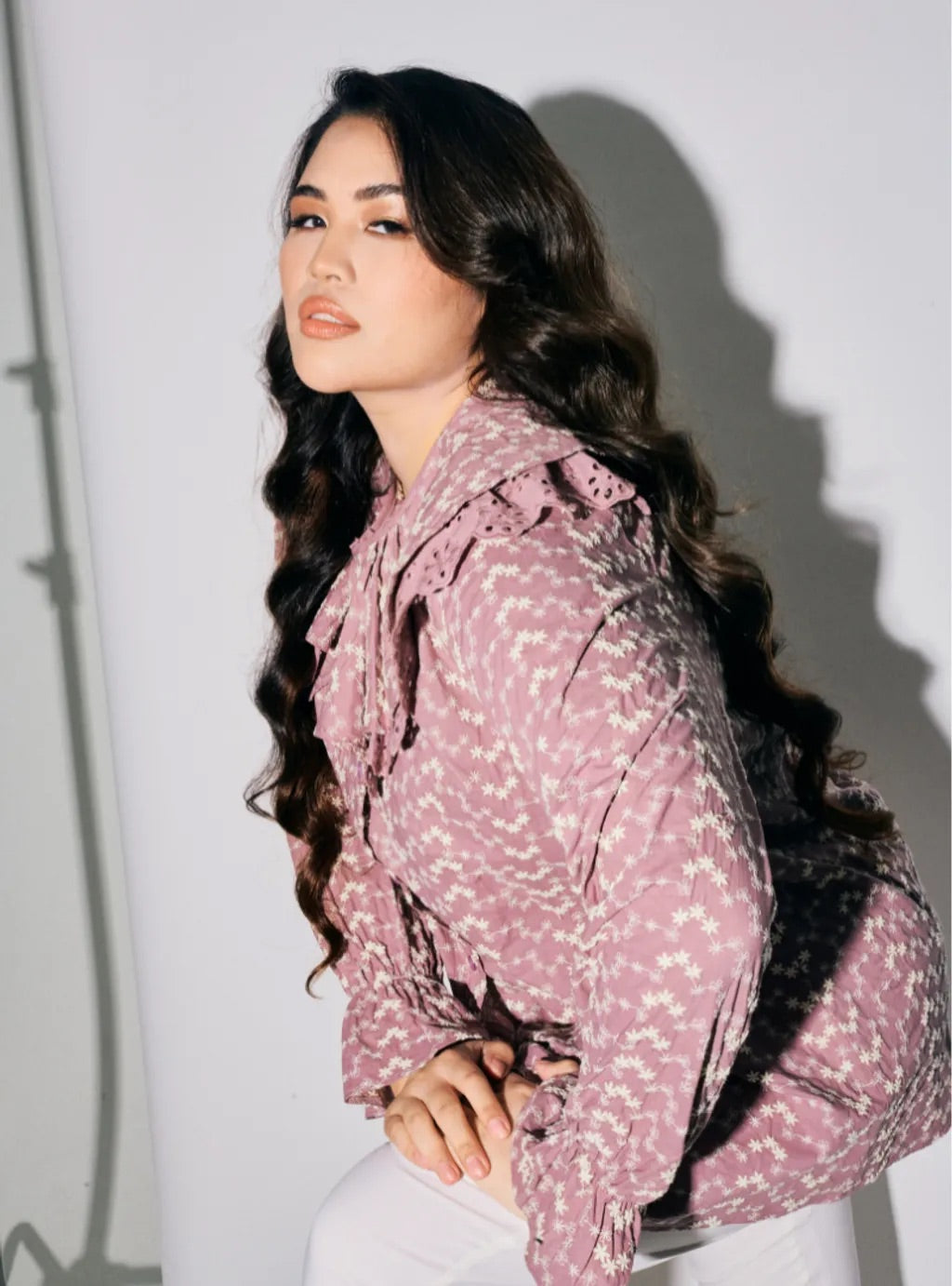 Atasan Maisara Eyelet Ruffles Top