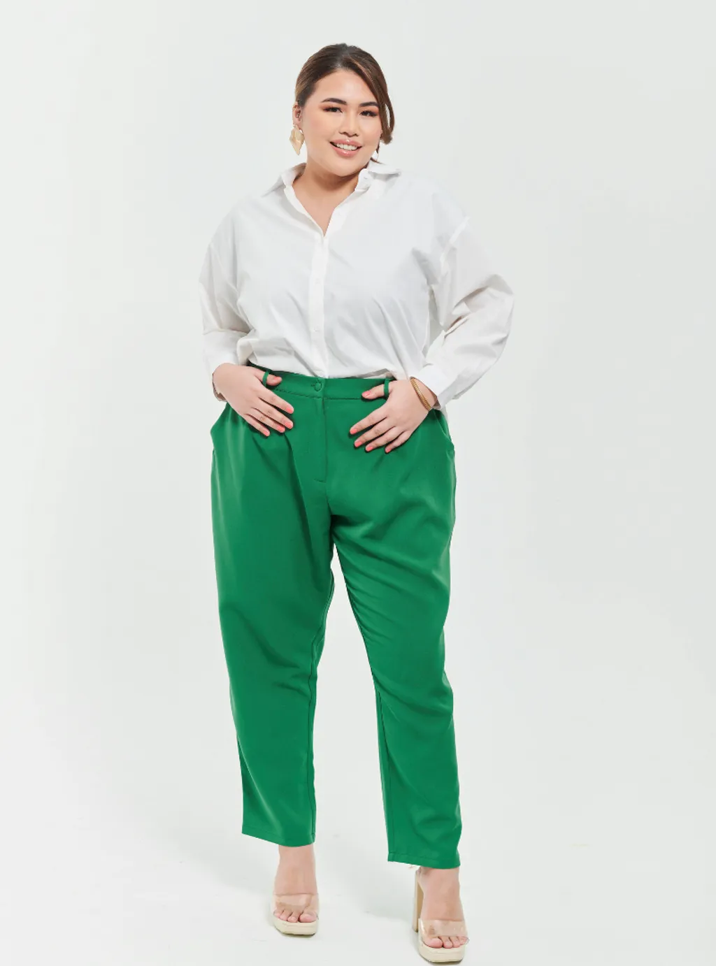 Skinny Tuxedo Pants - Green Palette