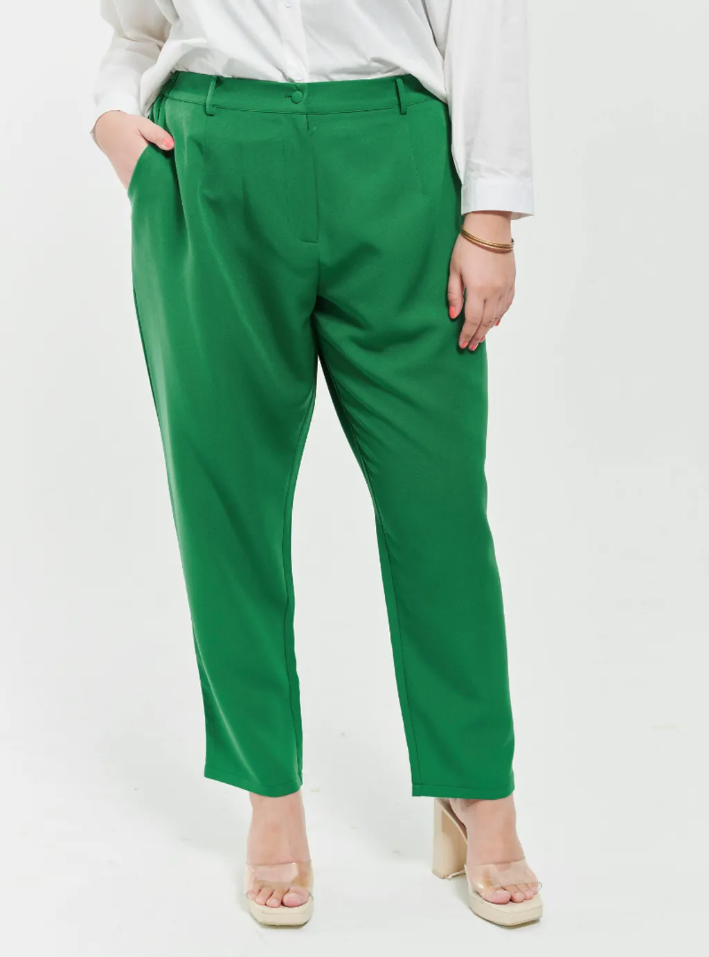 Skinny Tuxedo Pants - Green Palette