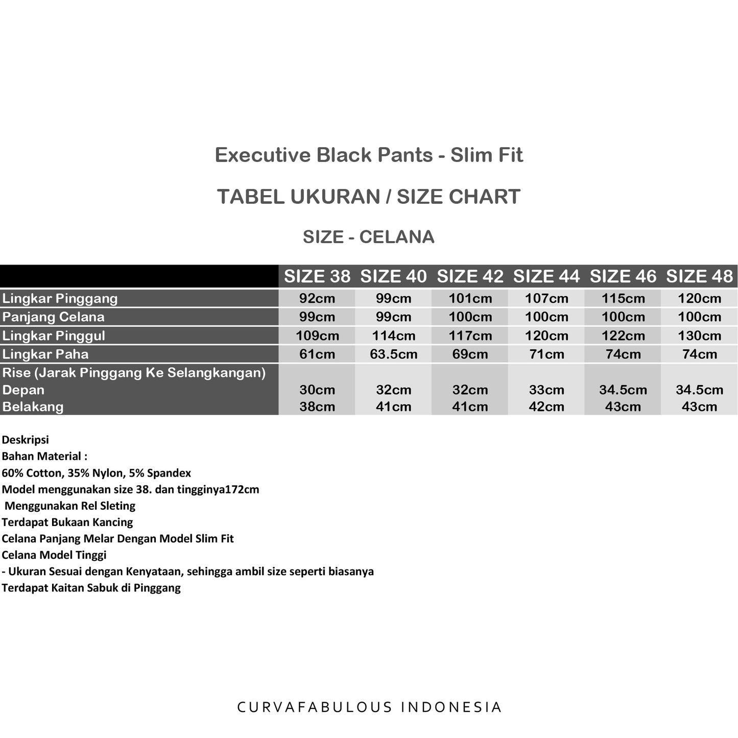 Executive Black Pants - Slim Fit