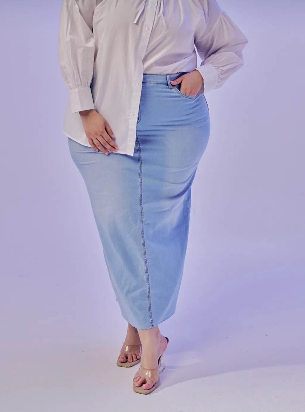 Rok Tasha Denim Long Skirt