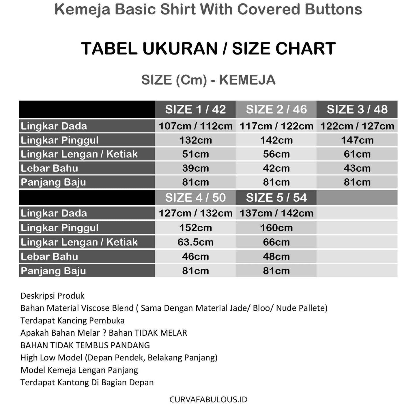 Kemeja Basic Shirt With Covered Buttons