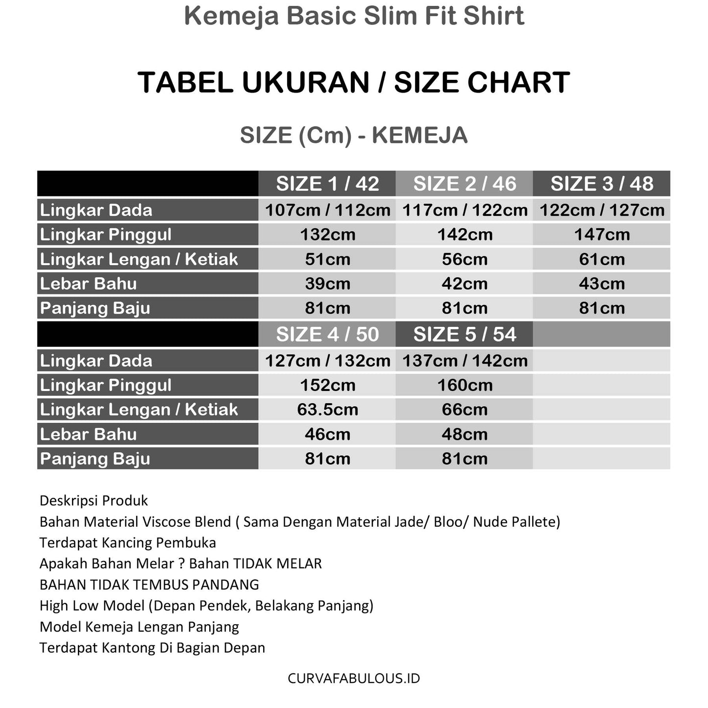 Kemeja Basic Slim Fit Shirt