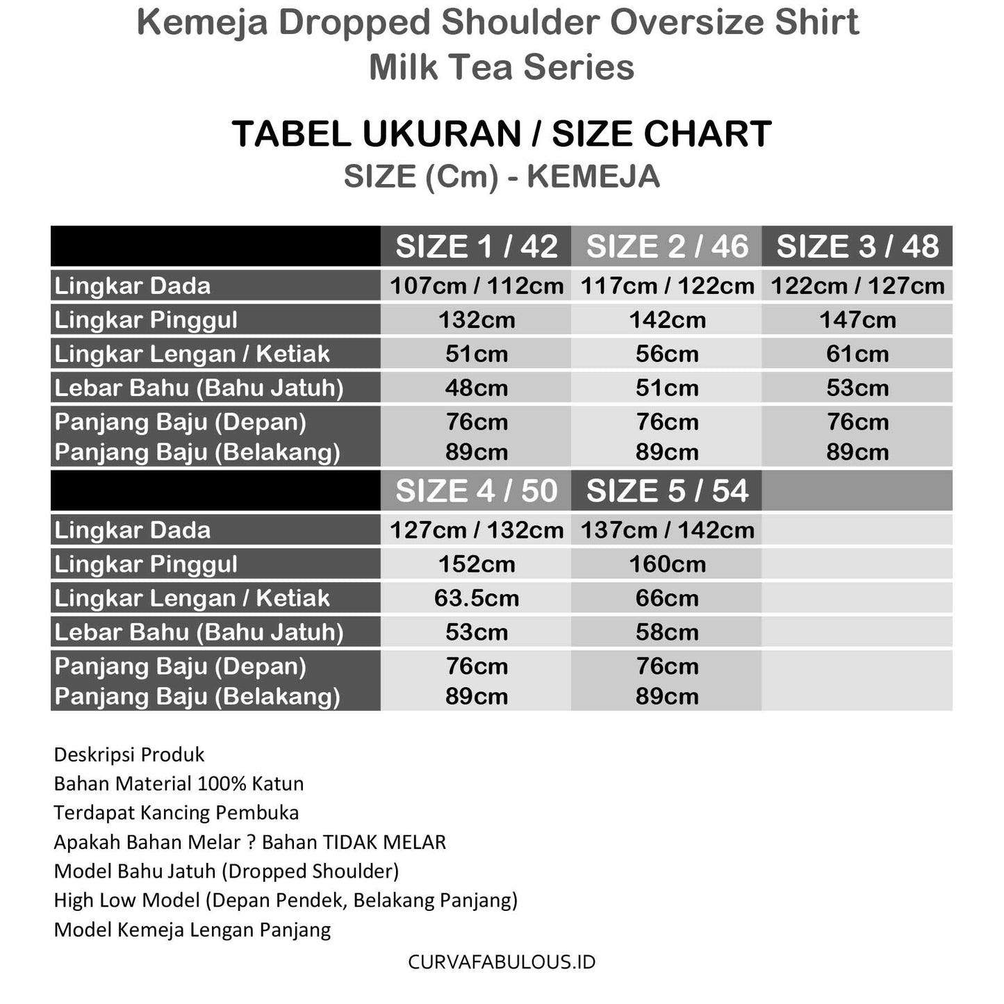 Kemeja Dropped Shoulder Oversize Shirt - Milk Tea Series